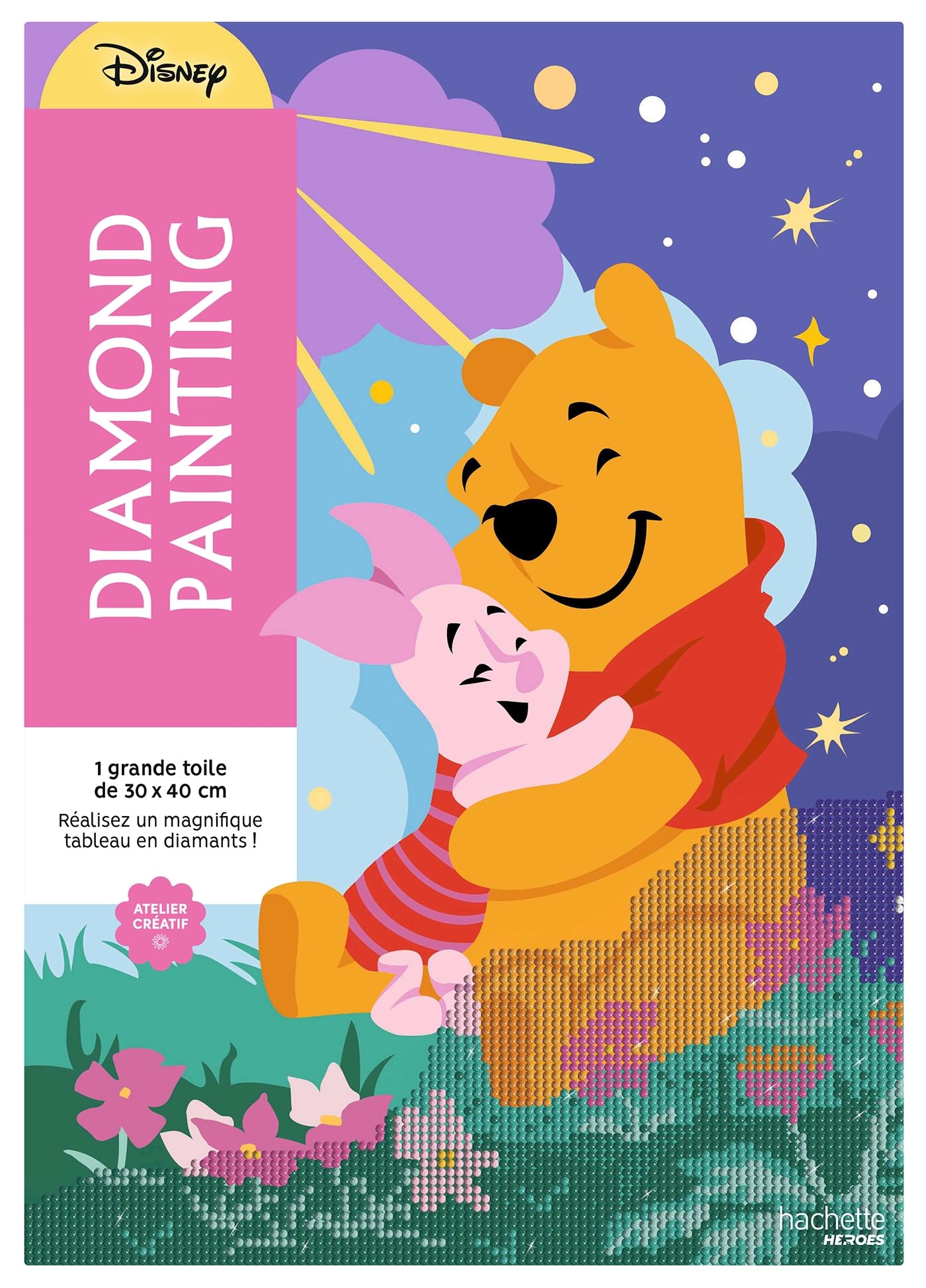 Kit diamond painting Disney officiel - Winnie l'Ourson: Réalise un magnifique tableau en diamants !