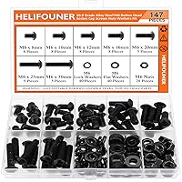 Vista 9 de 560 Piezas M2 x 4 mm / 6 mm / 8 mm / 10 mm / 12 mm / 16 mm / 20 mm, Kit de Tornillos de Cabeza de Botón con Arandelas y Tuercas, Acero de Aleación