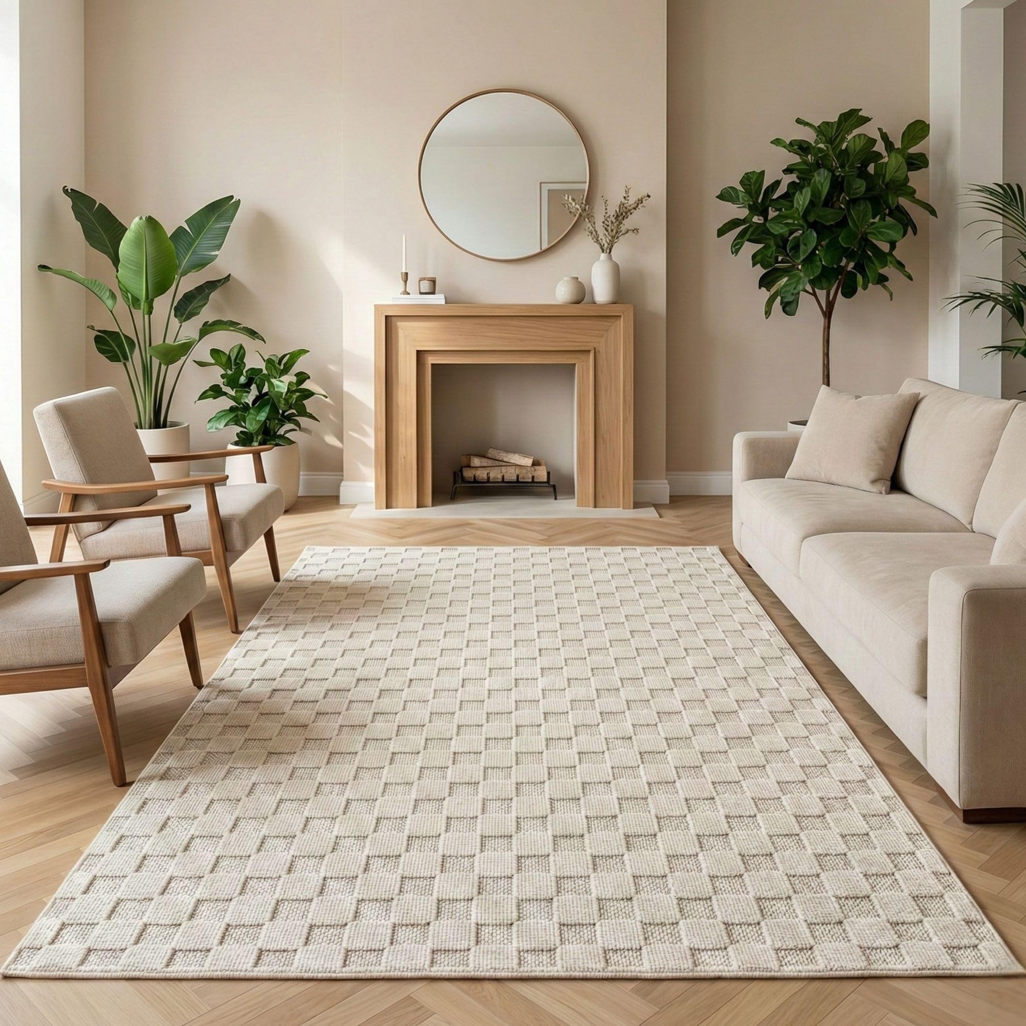 Carpetsale24 Teppich Wohnzimmer Einfarbig Bouclé Schlingenflor Skandi Stil Superweich Pflegeleicht Robust für Schlafzimmer Modern Gemütlich