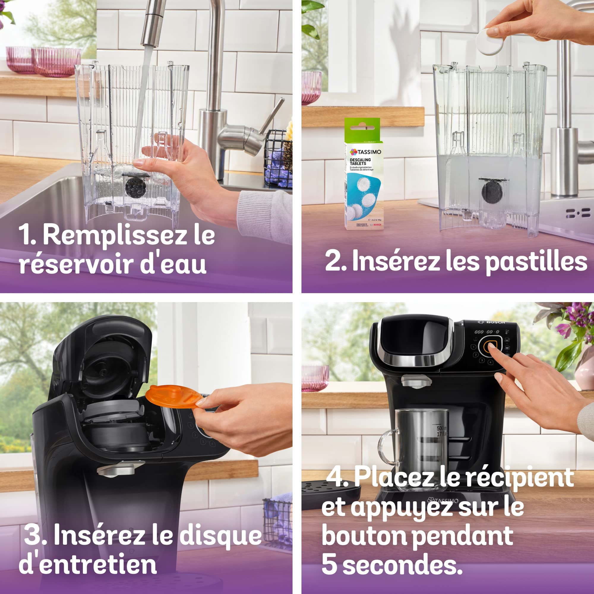 Bosch Tassimo My Way Machine à Café, tas 6502, plus de 40 boissons chaudes, OneTouch, cafetière à dosette, des boissons personnalisées, filtration d'eau Brita Maxtra+, Intellibrew, noir intense