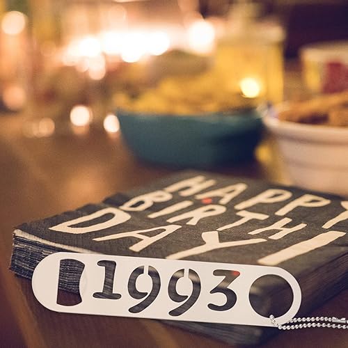 Miniatura 2 de Abridor de botellas plano de acero inoxidable de 1993, regalo para mujeres, hombres y él, 30 aniversario para sus amigos, fiesta en 1993,