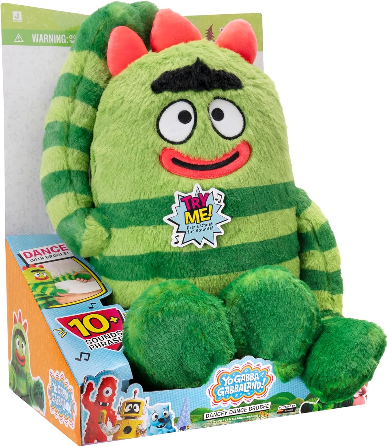 Yo Gabba Gabba! Dancey Dance Brobee - 10+ Sounds & Phrases - 3 Favorite Song Clips - Dance with Brobee - Toys for Kids and Preschoolers, Ages 3+