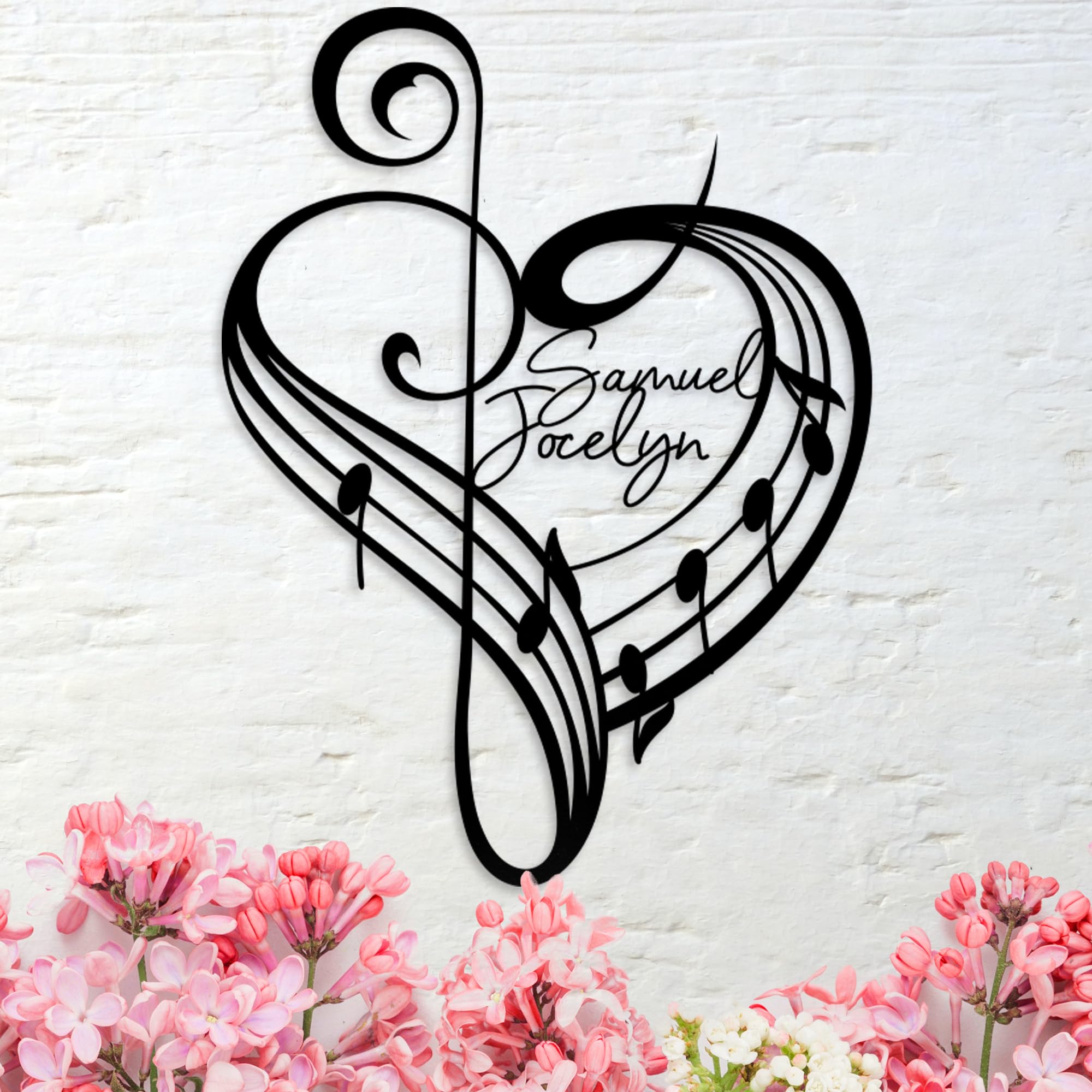 yesJRL Custom Music Metal Signs, Personalized Name Music Metal Wall Decor, Customized Music Notes Gift for Musician, Music Teacher Gift, Entrway or