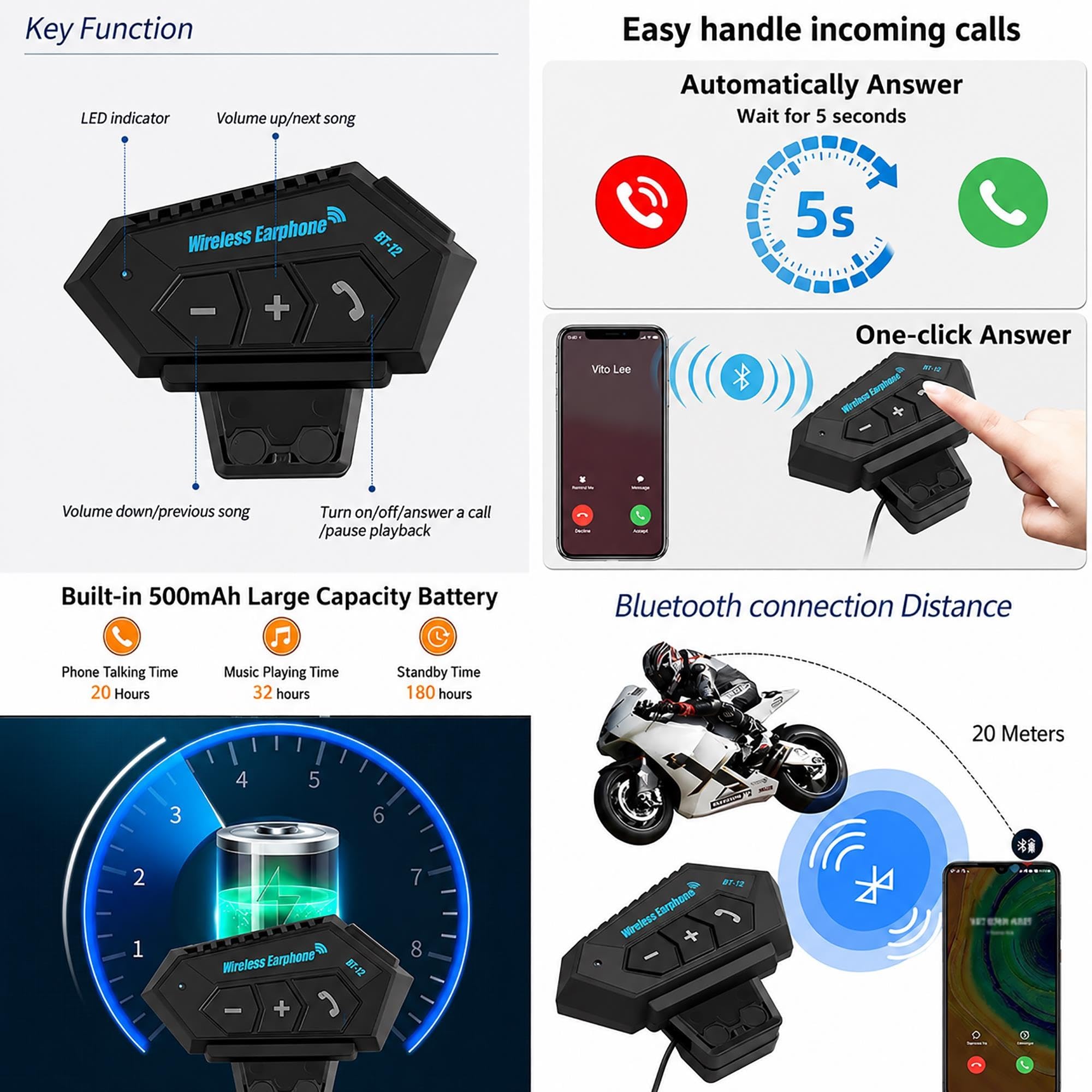 Casco Scooter Homologado ECE, Casco Moto Jet Abierto Vintage en Cuero PU con Auricular Bluetooth Gafas Integradas para Ciclomotor Custom Cruiser Adulto