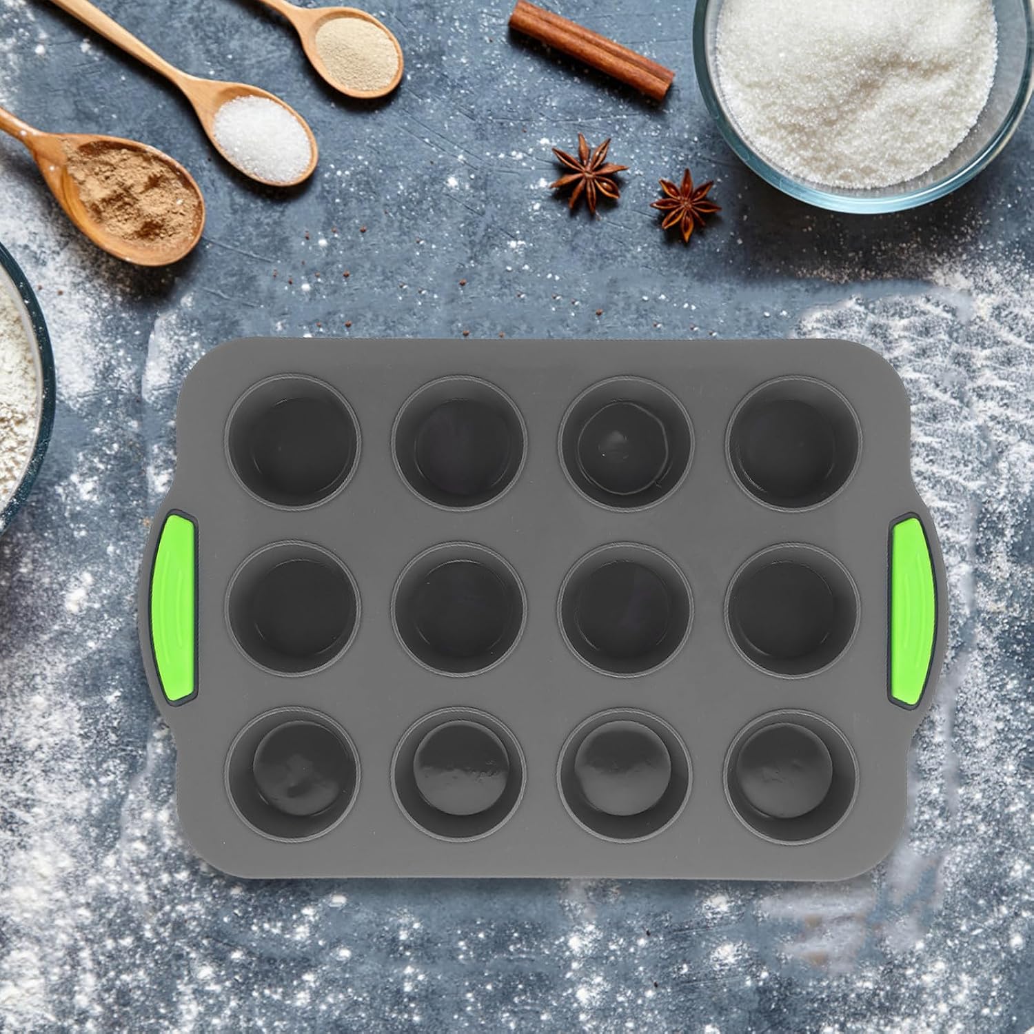 Ciieeo Multi Function Muffin Cup Cake Mold Carbon Steel Silicone for Baking