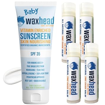 Waxhead Baby Sunscreen Kids, Toddler Sunscreen, Baby Sunscreen 0-6 Months, SPF Lip Balm SPF, Zinc Oxide Sunscreen, Lip Sunscreen For Lips