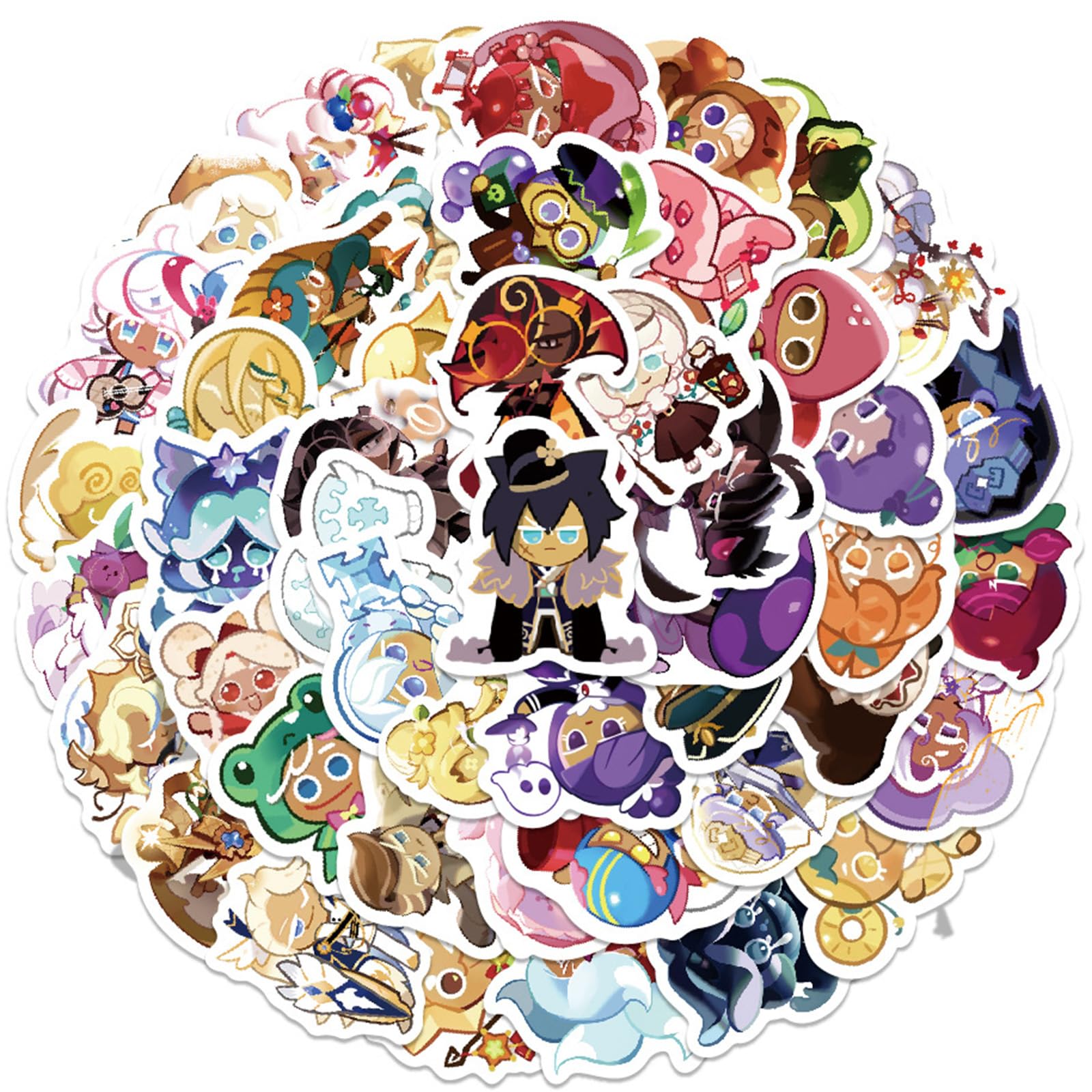 100Pcs Cookies Run Cartoon Stickers, Cute Cookie Game Stickers, Colorful Waterproof Vinyl Decal Graffiti Stickers for Water Bottles Laptop Bicycle Skateboard Luggage
