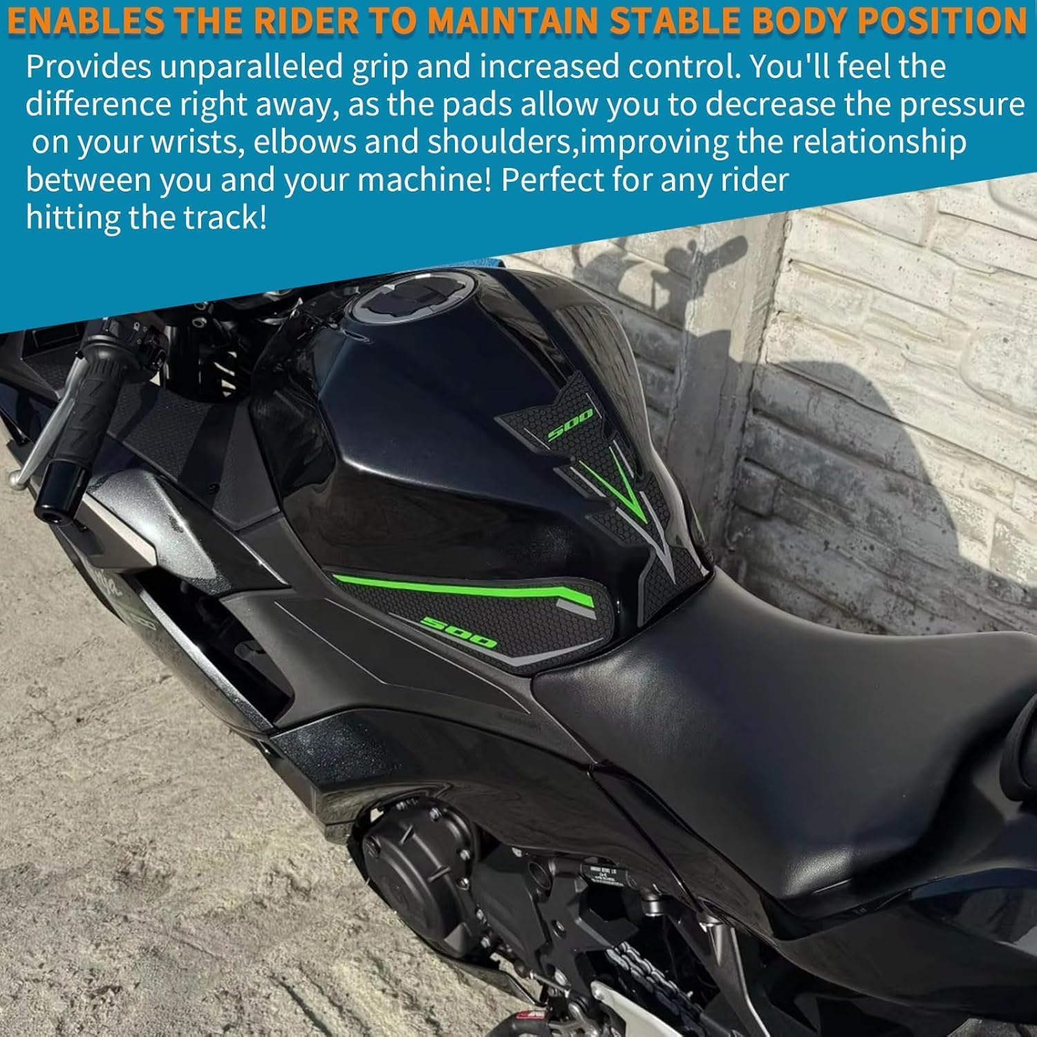 Motorcycle Accessories Non-slip Side Fuel Gas Tank Pads Protector for KA&WA&SA&KI NINJA 500 SE NINJA500 Z500 2024 2025 Waterproof Rubber Tank Protection (Light Green)