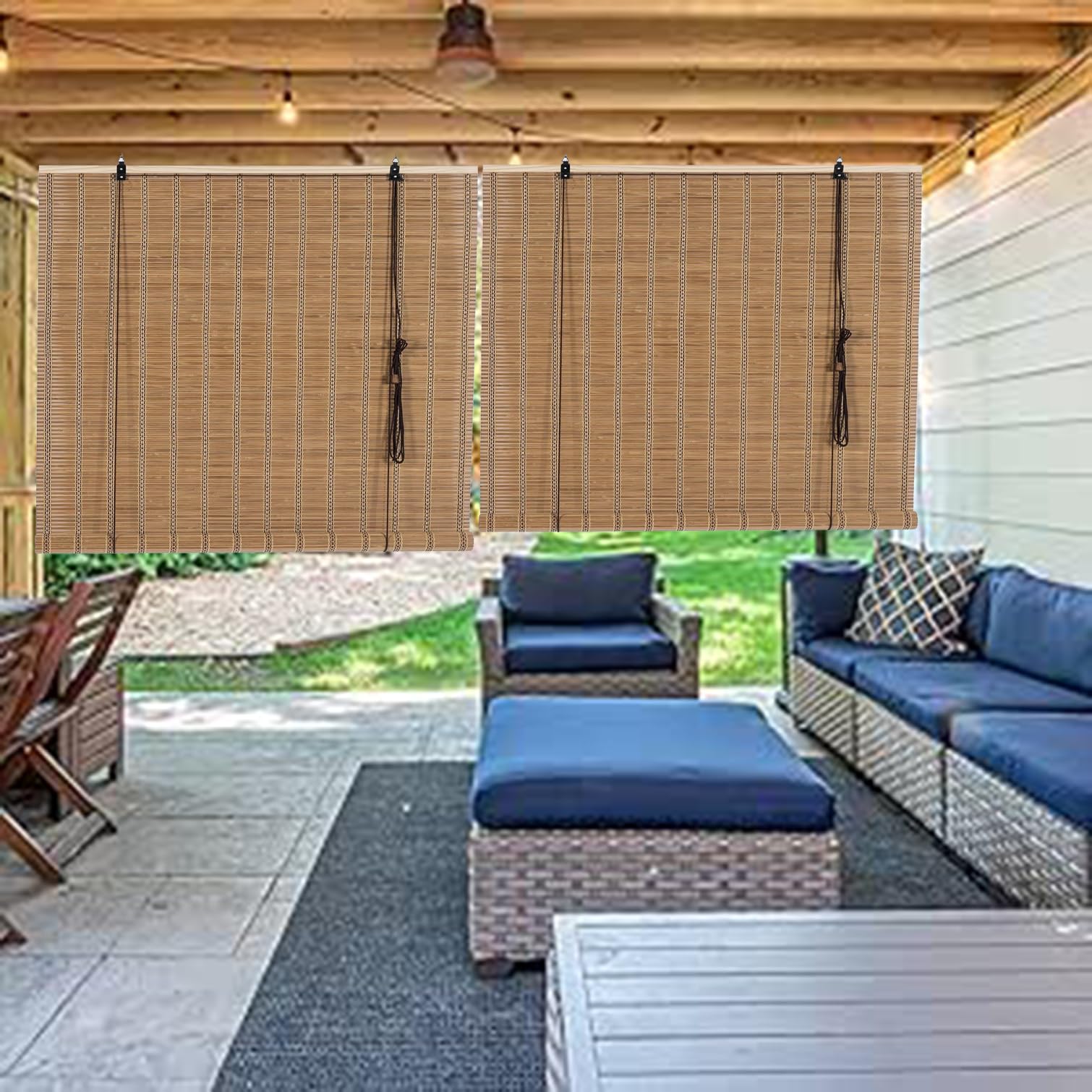 Tenda A Rullo In Bambù 170x120cm - Oscurante Per Interni/Esterni Con Installazione Semplice - Foto 8