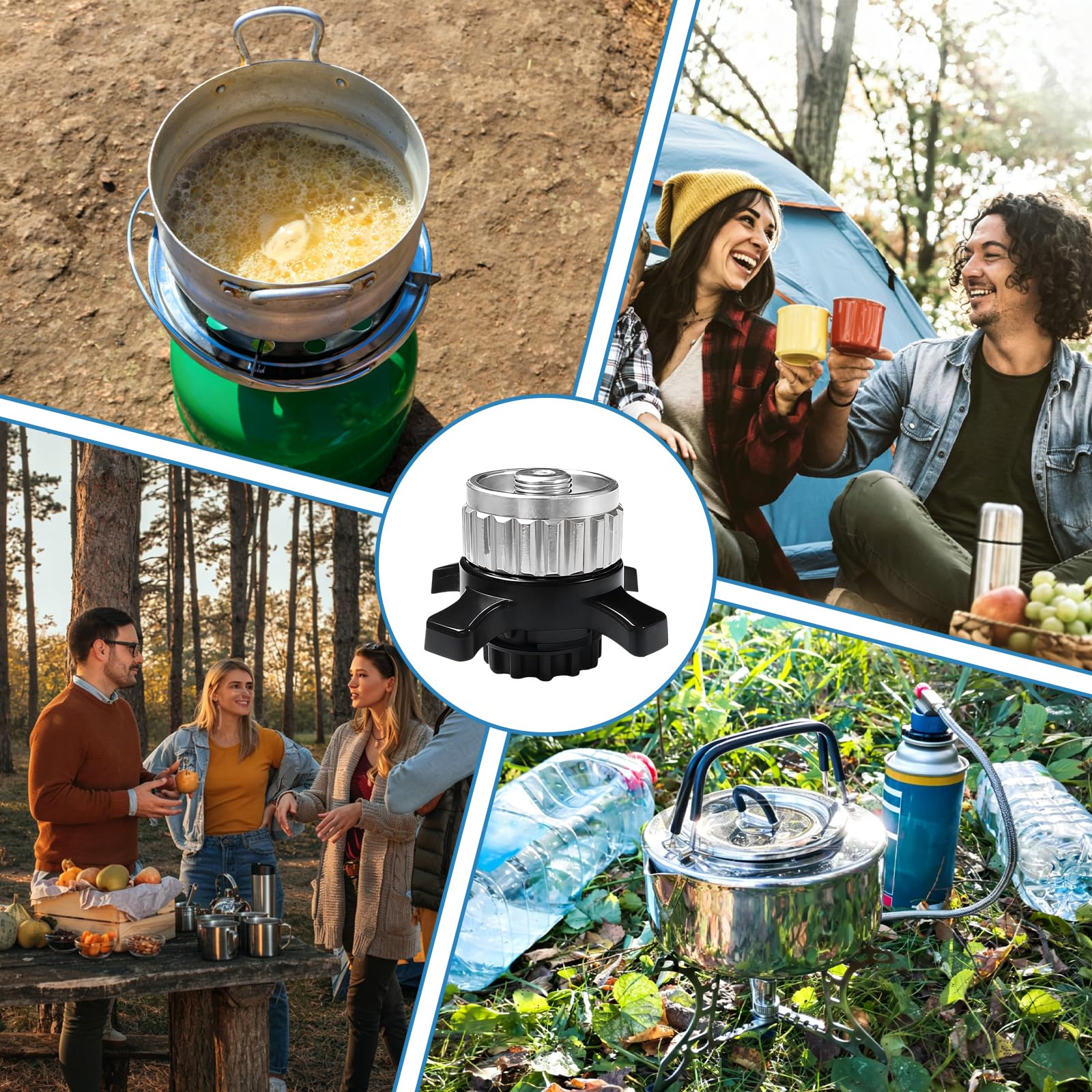 Bombona Camping Gas,Gas Camping,Adaptador de Cartucho de Gas,Compatible con Las bombonas de Gas Campingaz CV/​​Easy Clic, y Compatible con válvulas roscadas EN417,Adecuado para Picnic