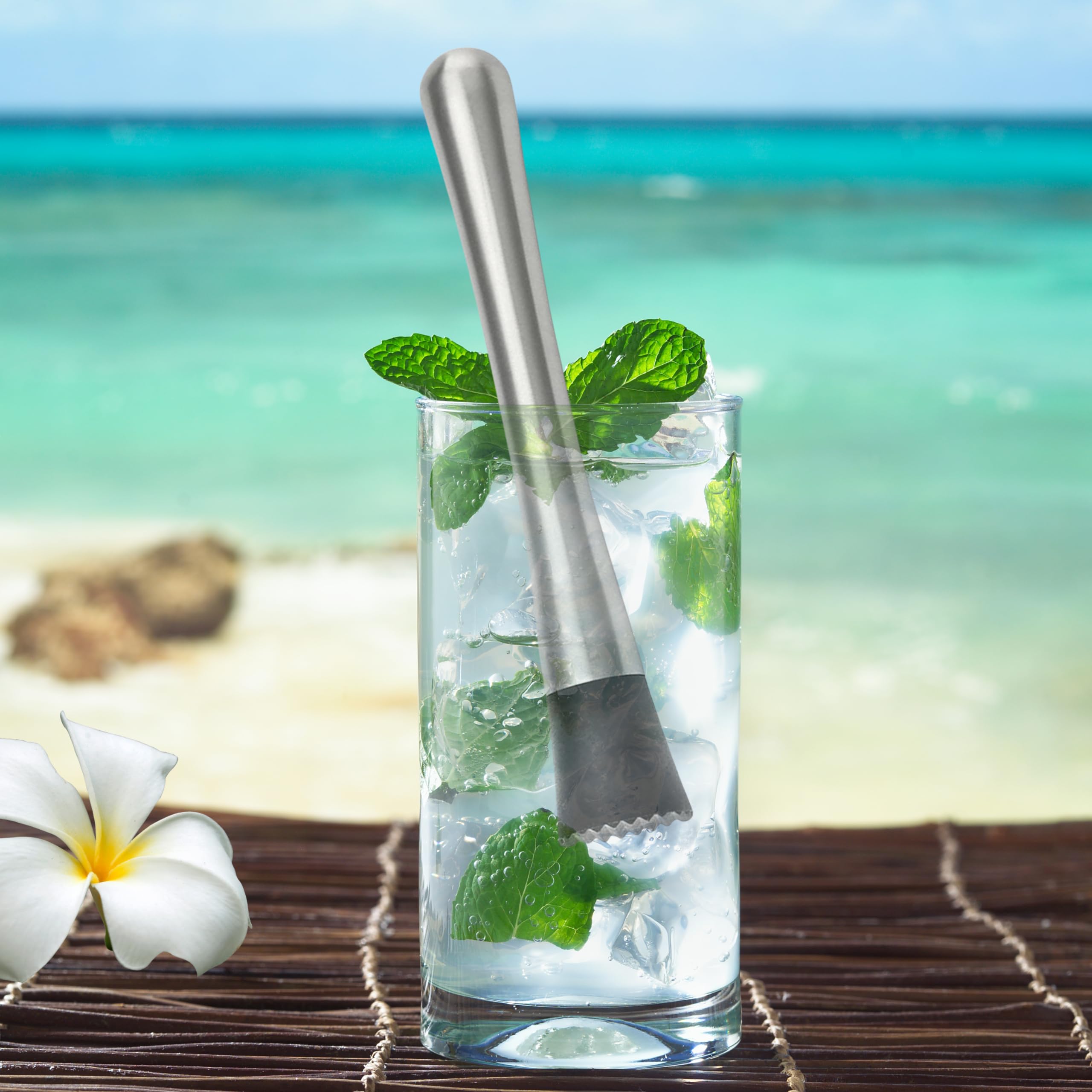 Oggi Cocktail Muddler, 9.5" / 24cm, Stainless Steel