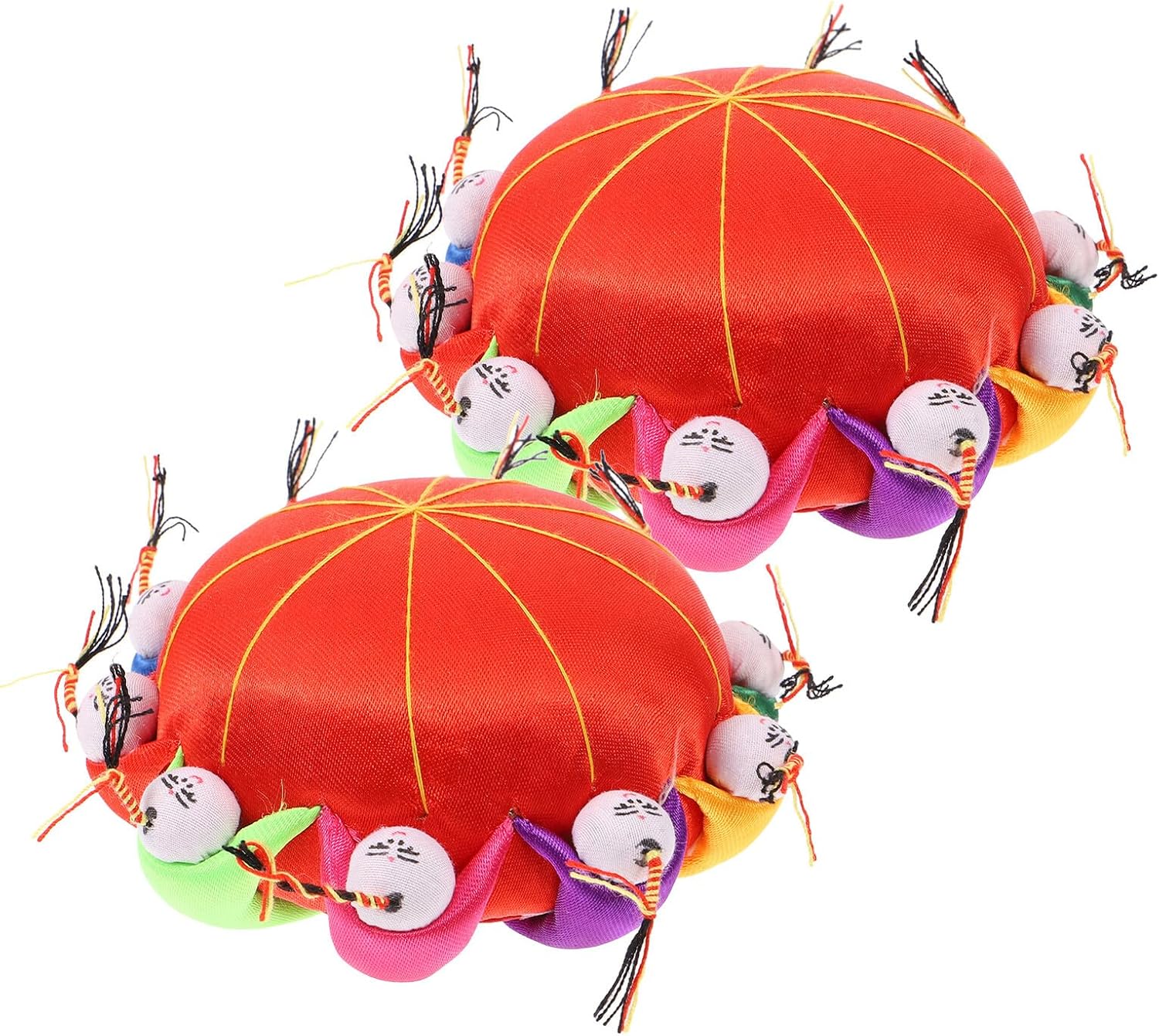 Gadpiparty Vintage Sewing Needle Holder Pin Cushion Set for Sewing Enthusiasts Red Retro Style with Needle Sorting Function 2pcs Pincushions for Quilting and Craft Projects