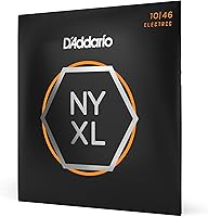 Vista 23 de Cuerdas para Guitarra Eléctrica D'Addario, NYXL Niqueladas, NYXL1046BT, Calibre Ligero Regular Tensión Balanceada 10-46, Juego de 6 Cuerdas, Paquete