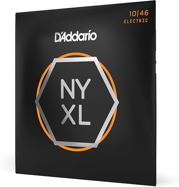 D'Addario Guitar Strings - NYXL Electric Guitar Strings - NYXL1046 - Unrivaled Strength, Tuning Stability, Enhanced Mid-Range - For 6 String Guitars - 10-46 Regular Light
