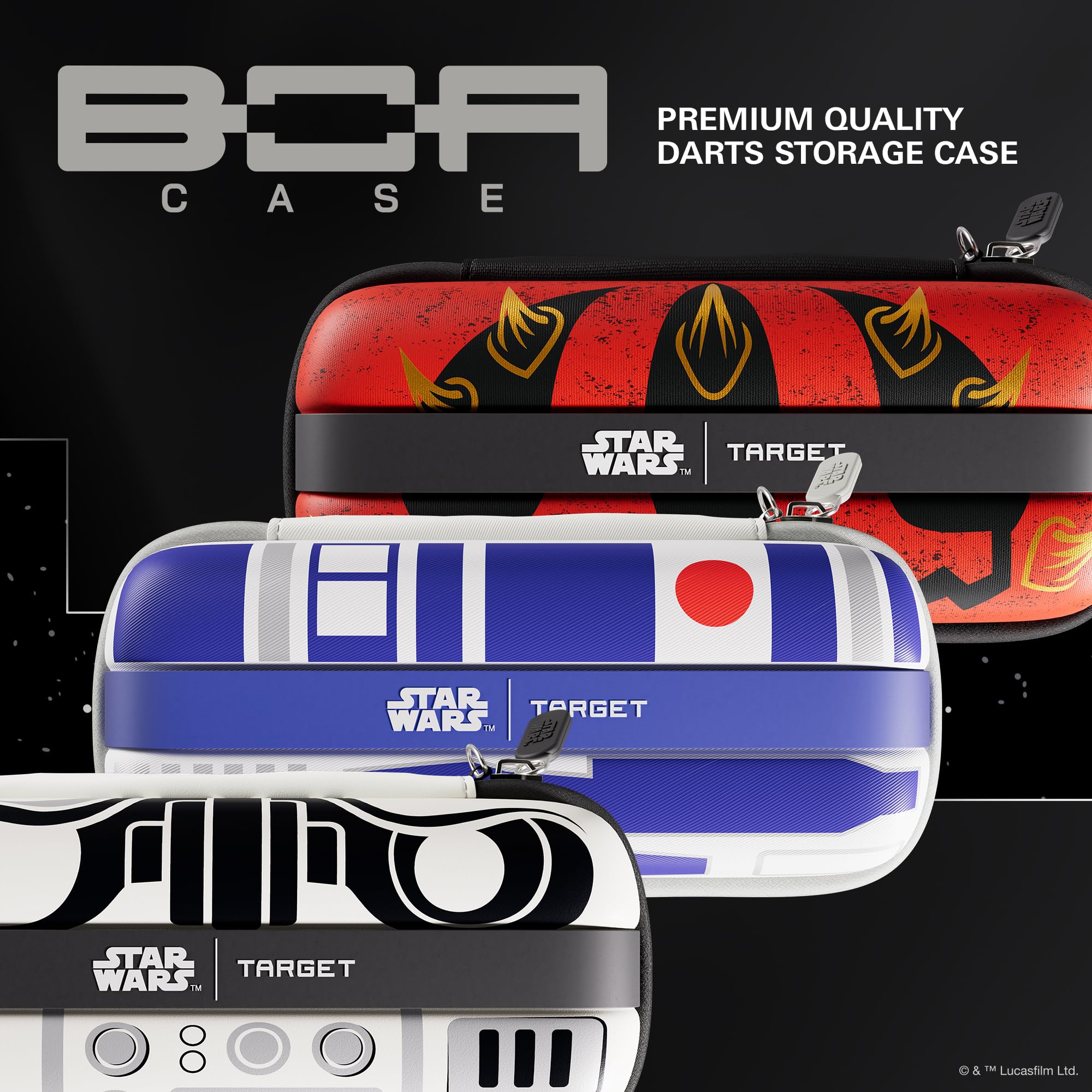Target Darts Star Wars Stormtrooper Boa Cartera | Storm Trooper Estuche para Dardos Diseño Imperial, Compartimento para Puntas Swiss Point, Carcasa Rígida y Organizador Accesorios