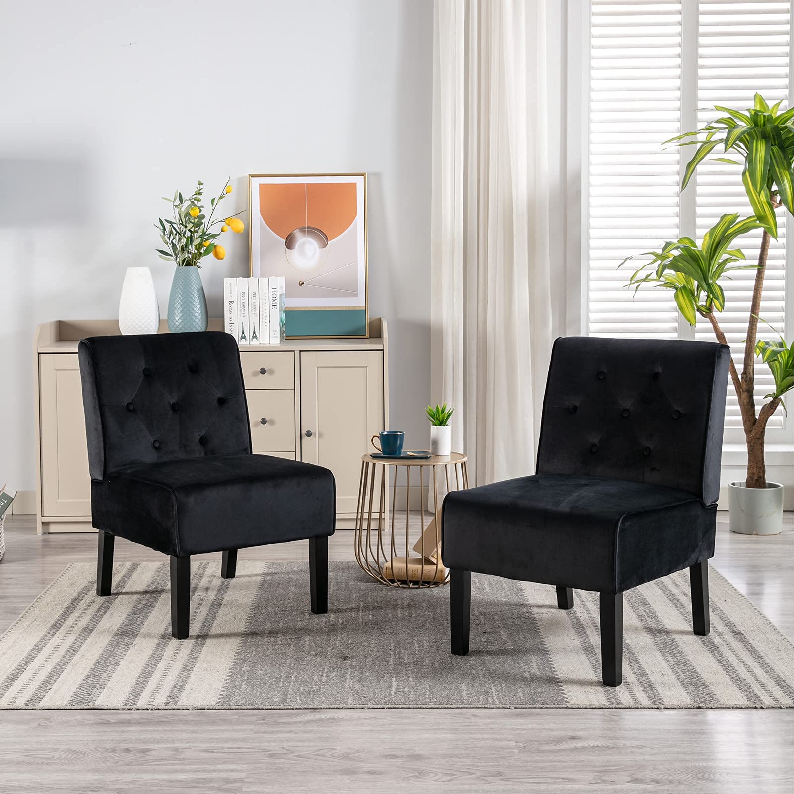 Living Room Chairs Armless Accent Chairs Comfy Bedroom Chair Velvet