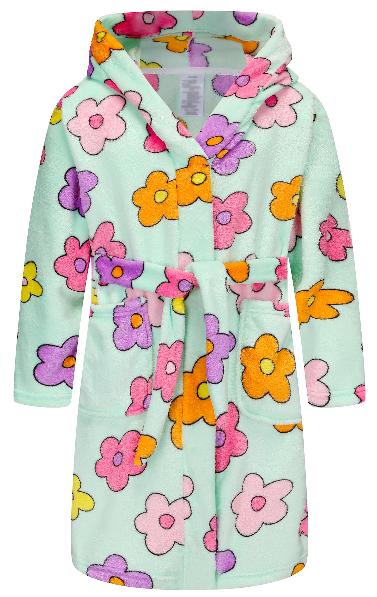 Kids Hooded Bathrobe Girls Soft Plush Hooded Flannel Pajamas Sleepwear Boys Spa Robe