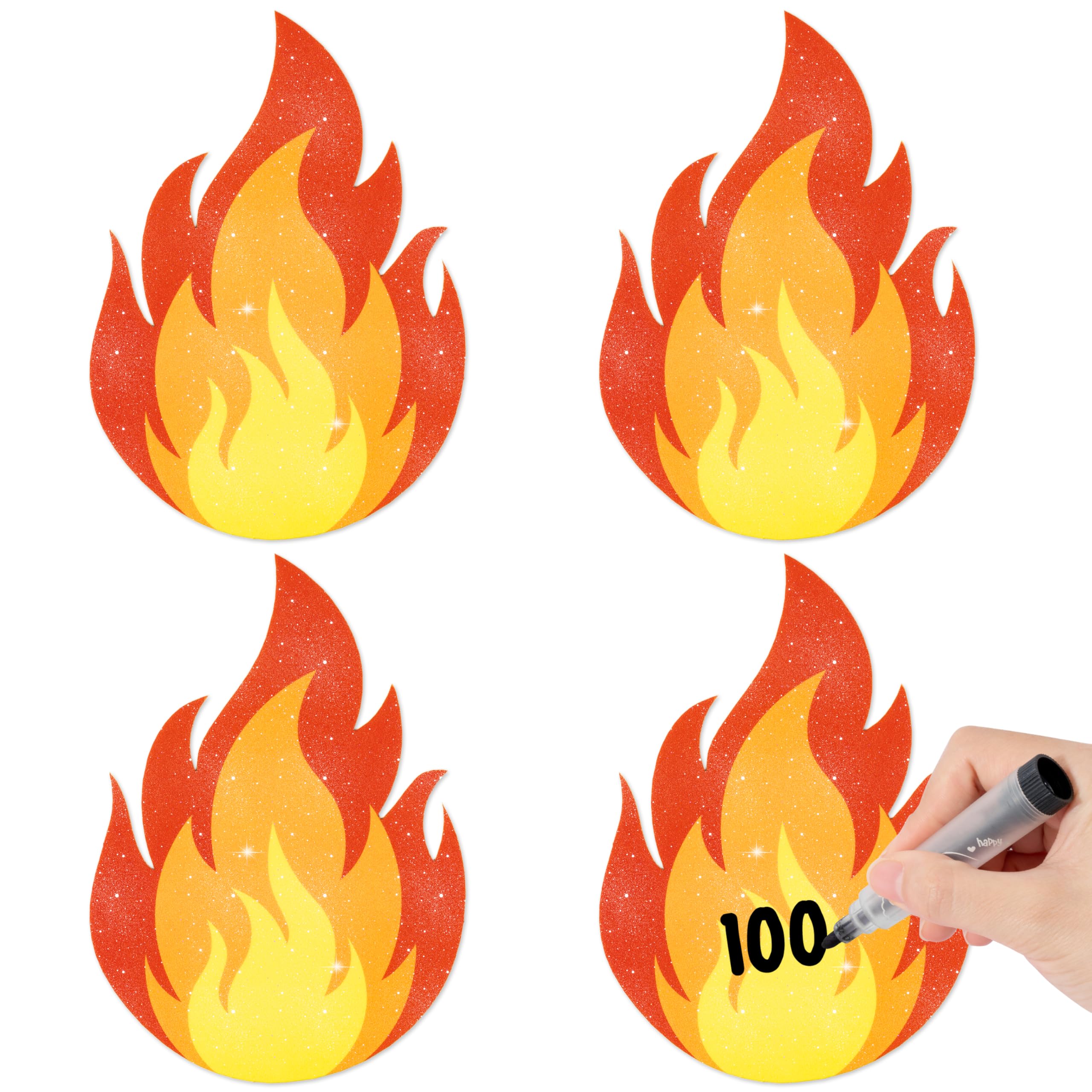 Glitter Fire Paper Cutouts for Sport Party Favor Bulletin Board Decor