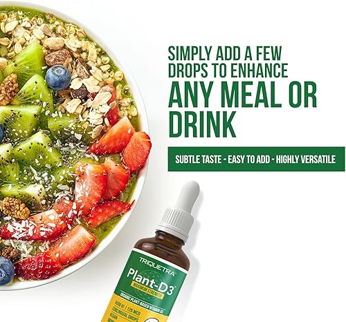 Miniatura 6 de Plant-D3 Vitamina D3 orgánica 5000 UI  Vegano, fuerza máxima sublingual líquido D3 gotas  200% mayor absorción  Forma de colecalciferol 100% a base