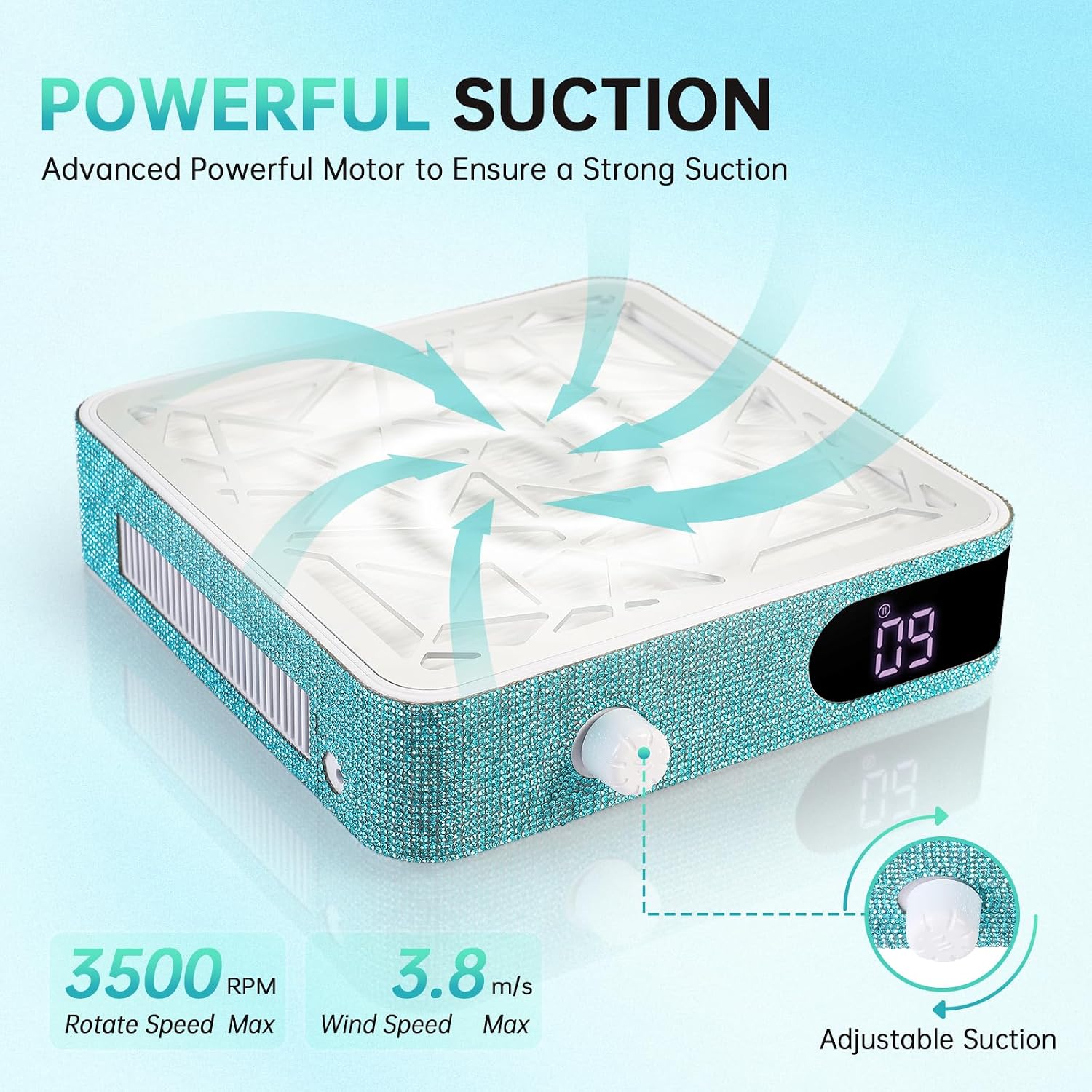 Nail Dust Collector, Powerful Vacuum Fan Vent Dust Collector Extractor And Rechargeable Nail Drill Electric Nail File