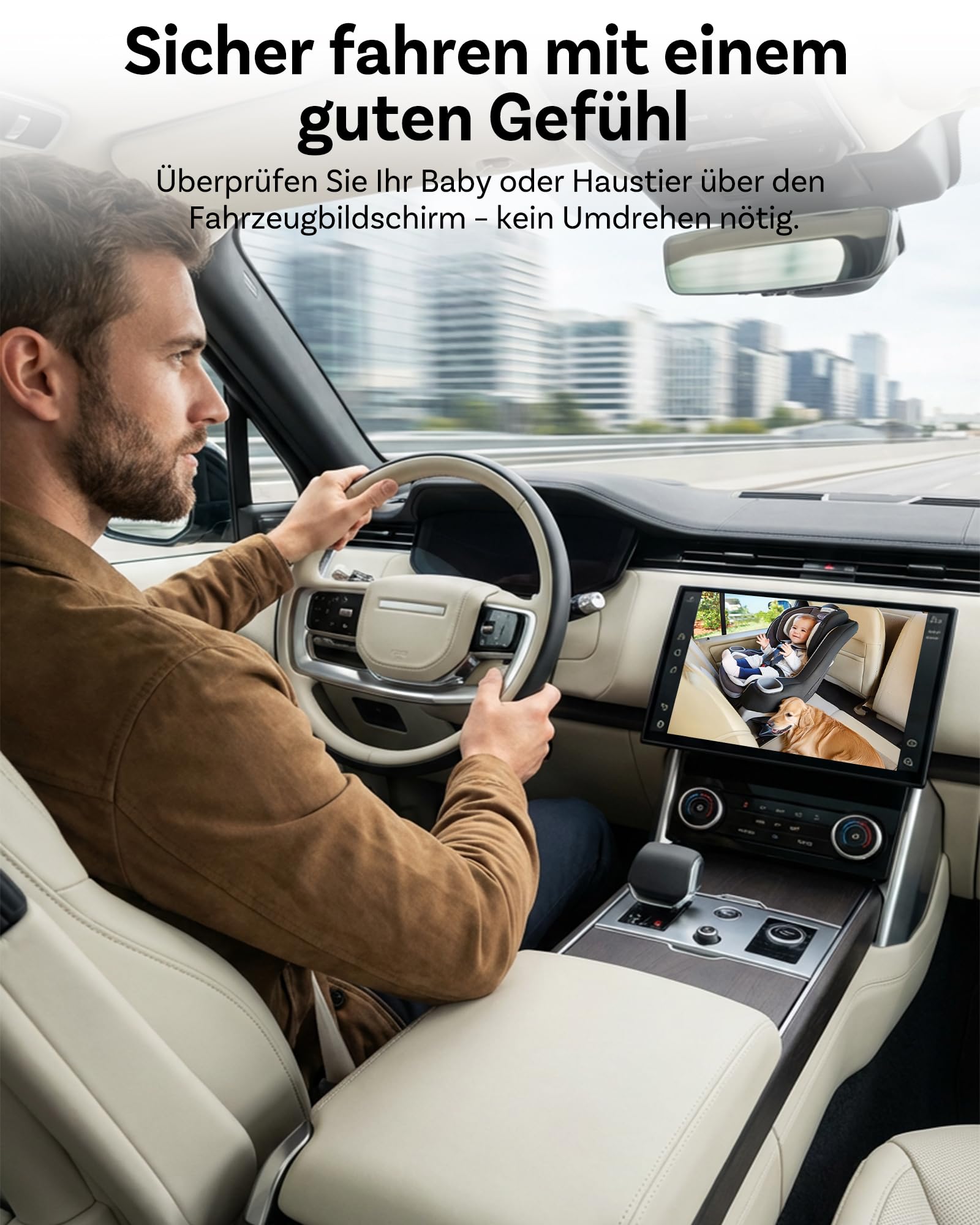 OTTOCAST Cabin Care, 2026 Neues Wireless CarPlay Adapter mit Kamera, Baby Auto Kamera, CarPlay Baby Monitor auf Originaldisplay, Split Screen & Pip, 1080P Nachtsicht, Weitwinkel, Plug & Play