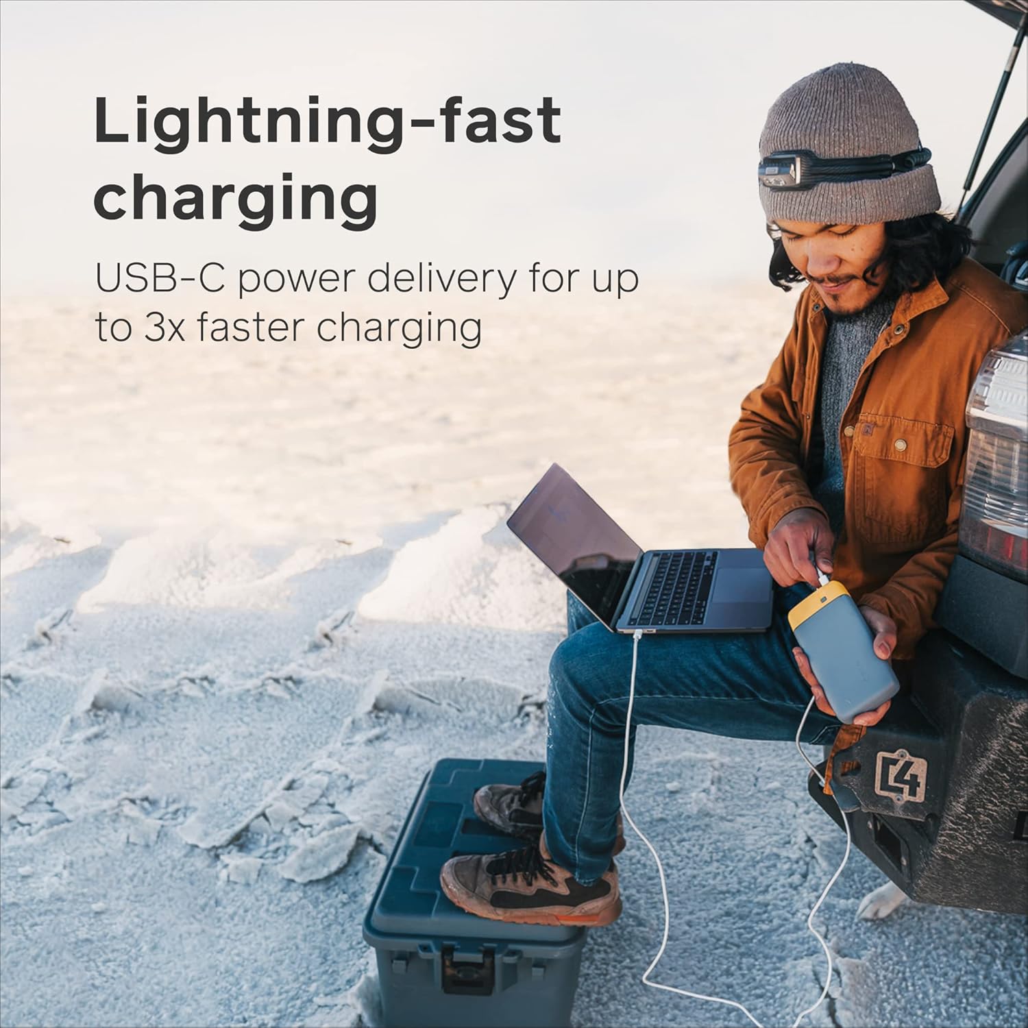 BioLite, Charge 80 PD, 20,000 mAh Multiple Device Portable Power Bank, 18 W USB-C in/Out and USB-A Out - Best for Camping-Grand Goldman