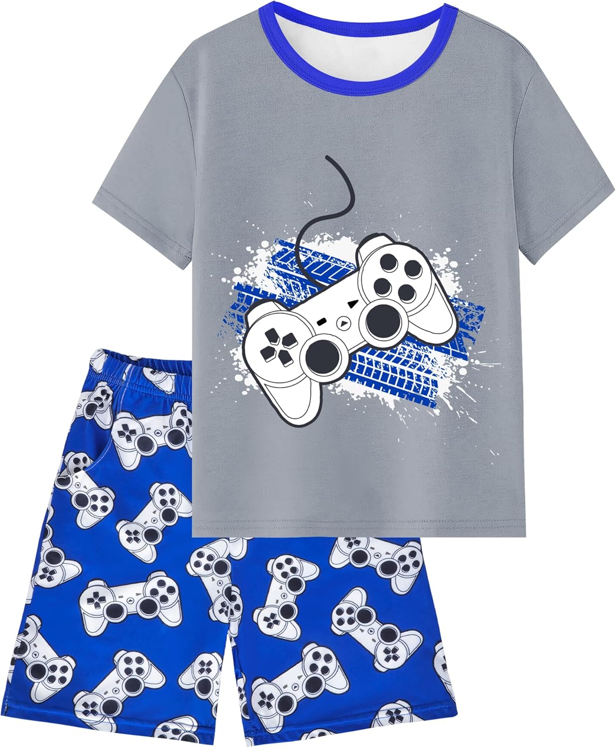 Boys Pajamas Summer Short Sleeve Pajamas Shorts Set 2 Piece Summer Kids Boys Pjs Sleepwear Sets Size 8-16