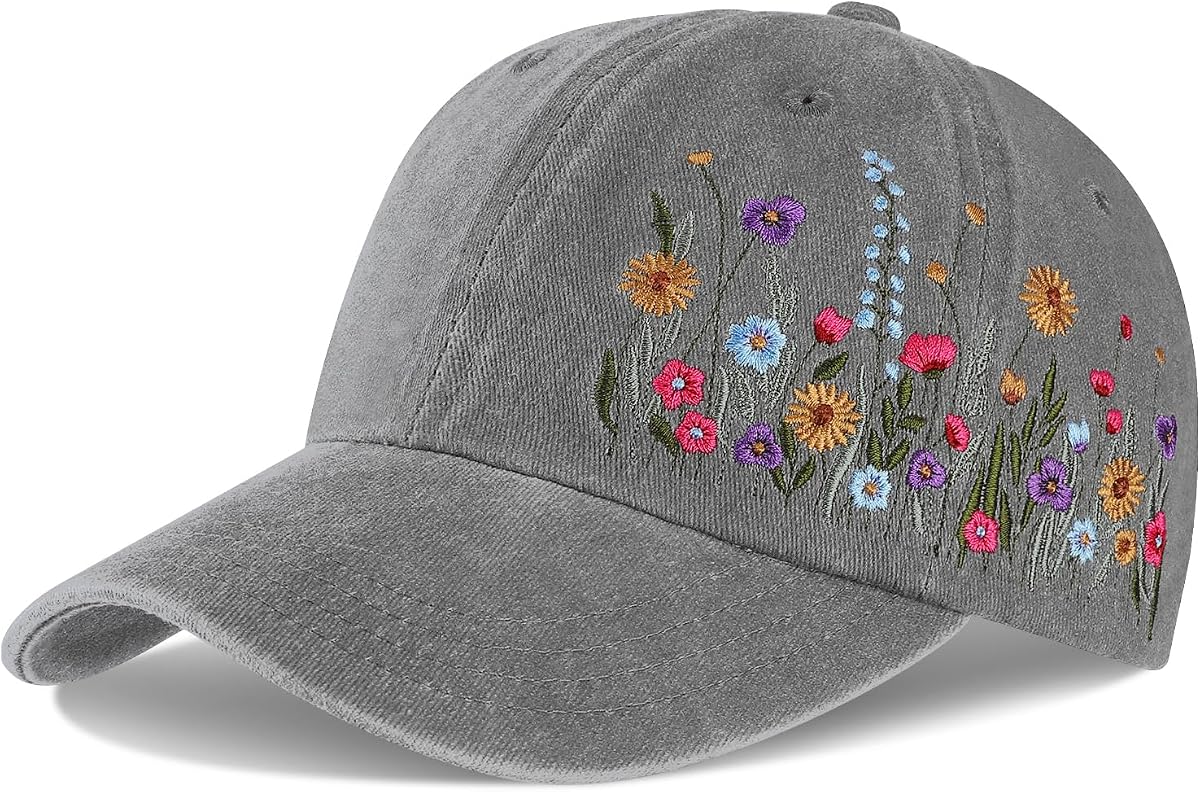Trendy Embroidered Baseball Cap for Girls Women Men, Soft Breathable