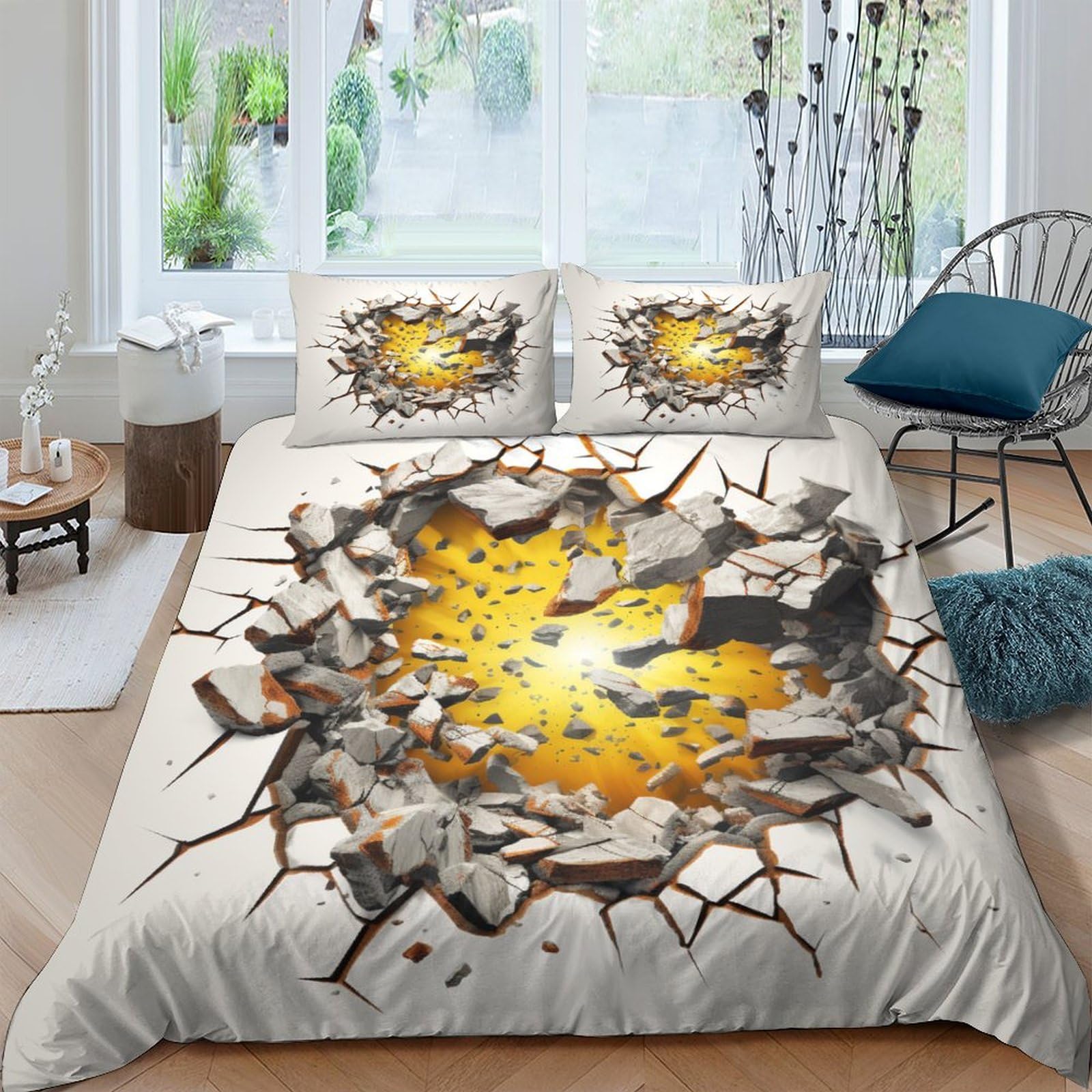 Housse de couette espace 3D facile d'entretien et tissu hypoallergénique pour adolescents