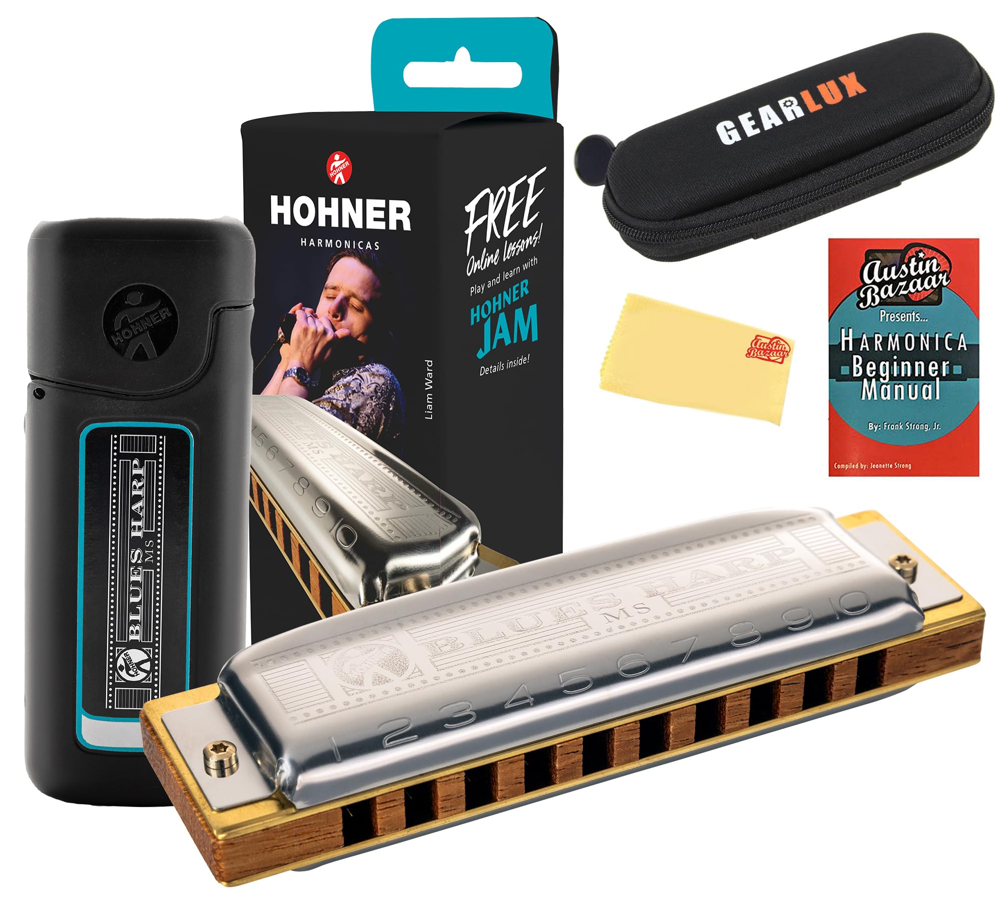 Hohner Blues Harp MS 本体3セット Amazon.com: Hohner 532 Blues Harp MS Harmonica - Key of G Bundle