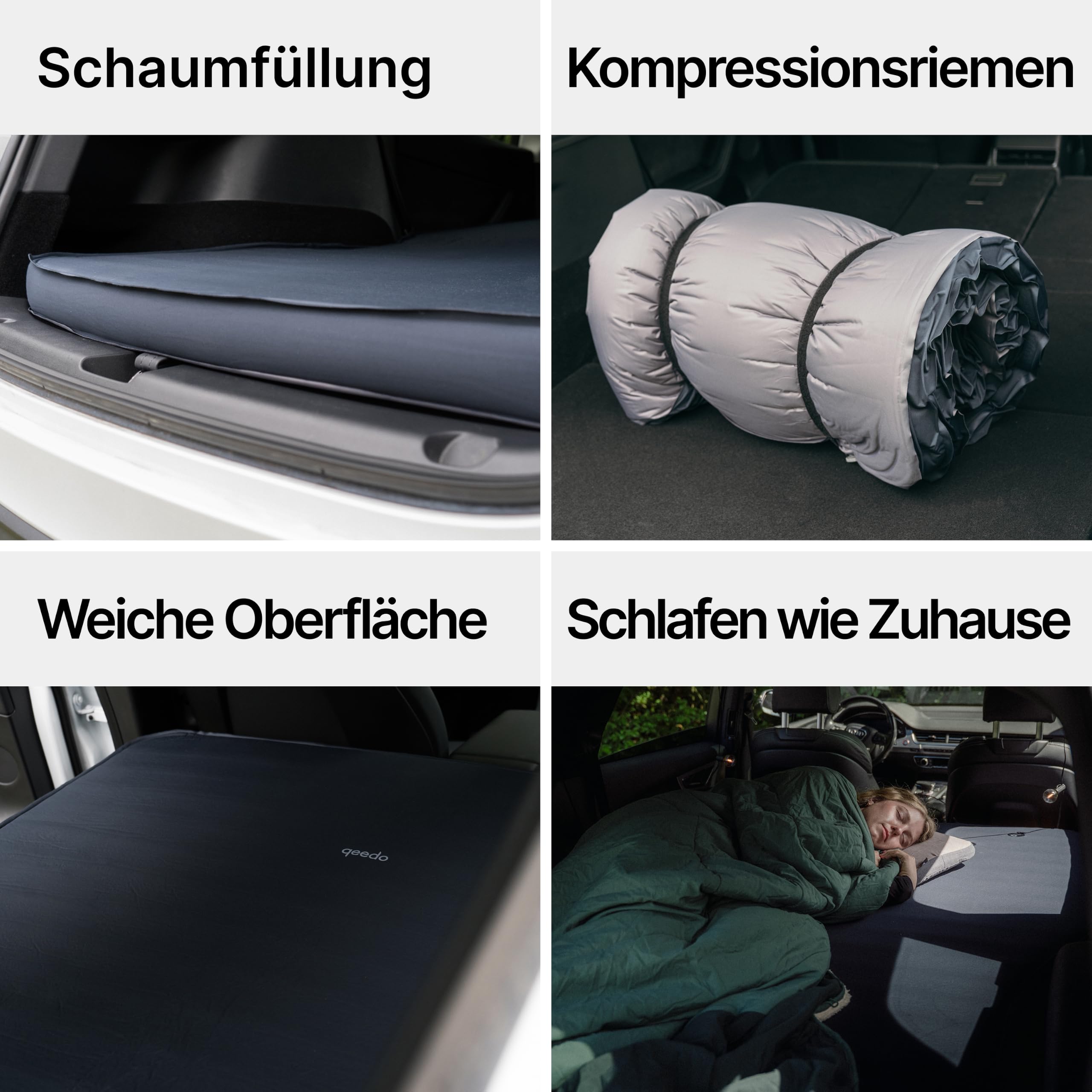 qeedo Cloudmat Y Selbstaufblasende Premium Luftmatratze Auto passend für Tesla Model Y