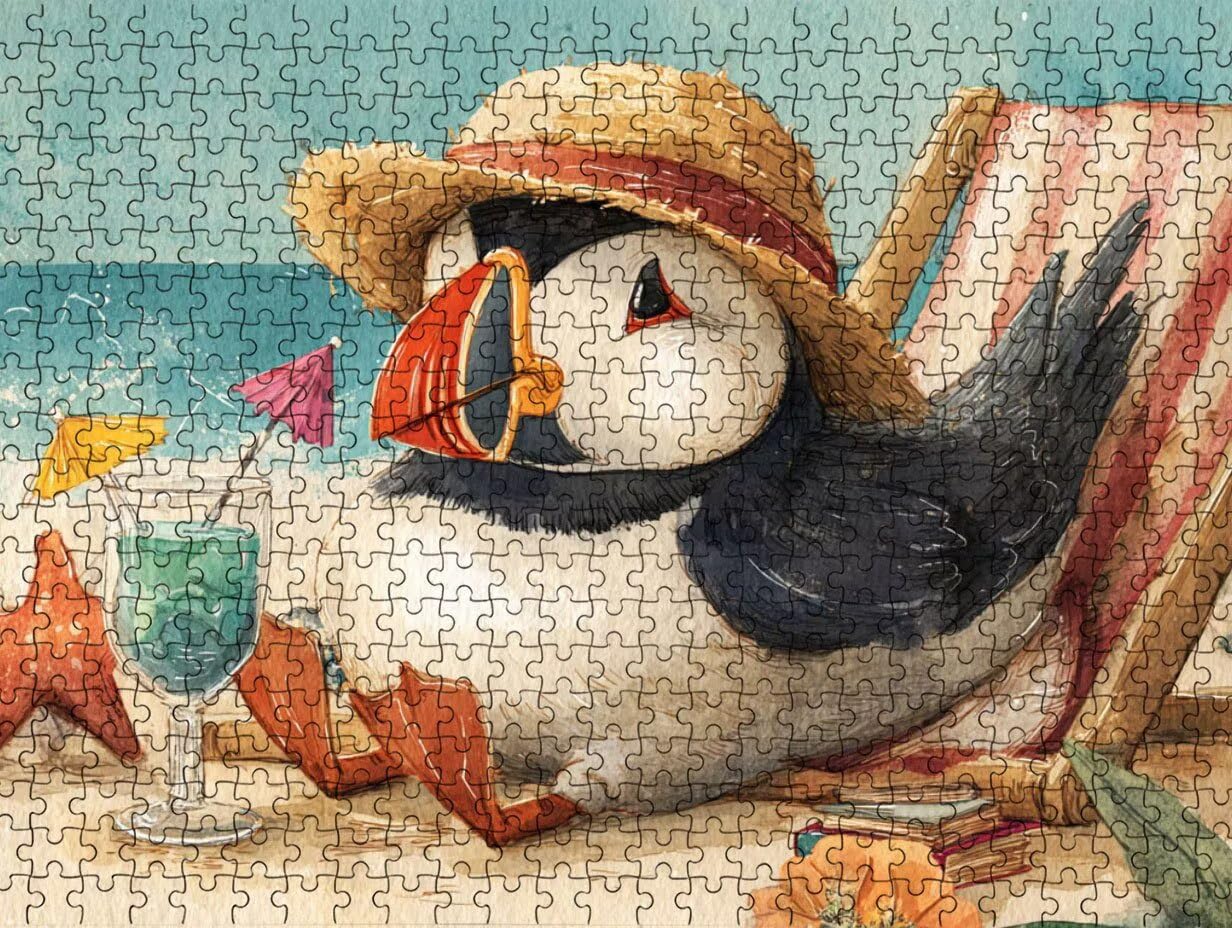 Puzzle per Adulti 5000, Spiaggia Pinguino, legno Classico Puzzles LDYQS6486