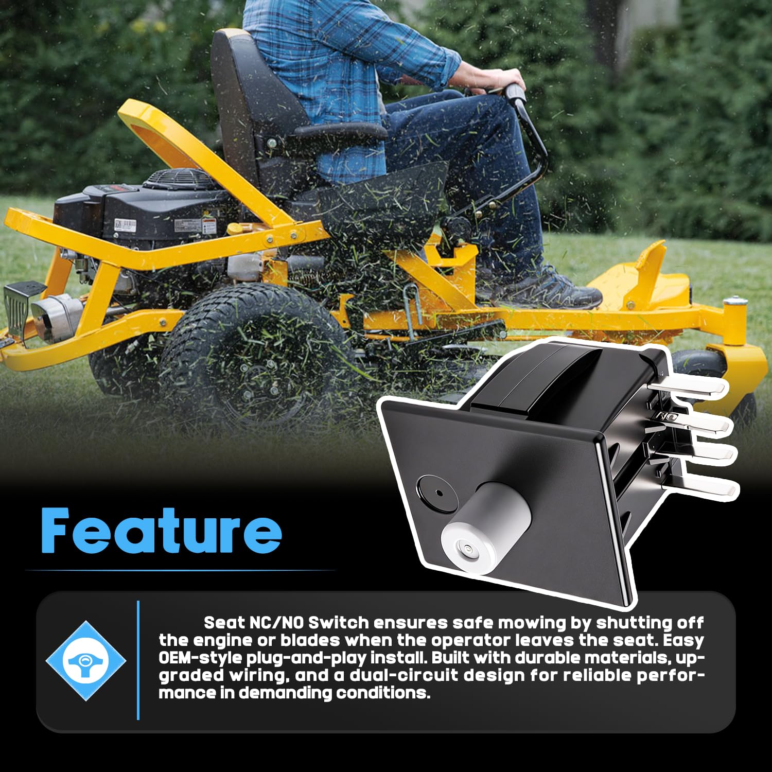 Amazon.com: NC/No Seat Switch Normally Closed Fit for Cub Cadet