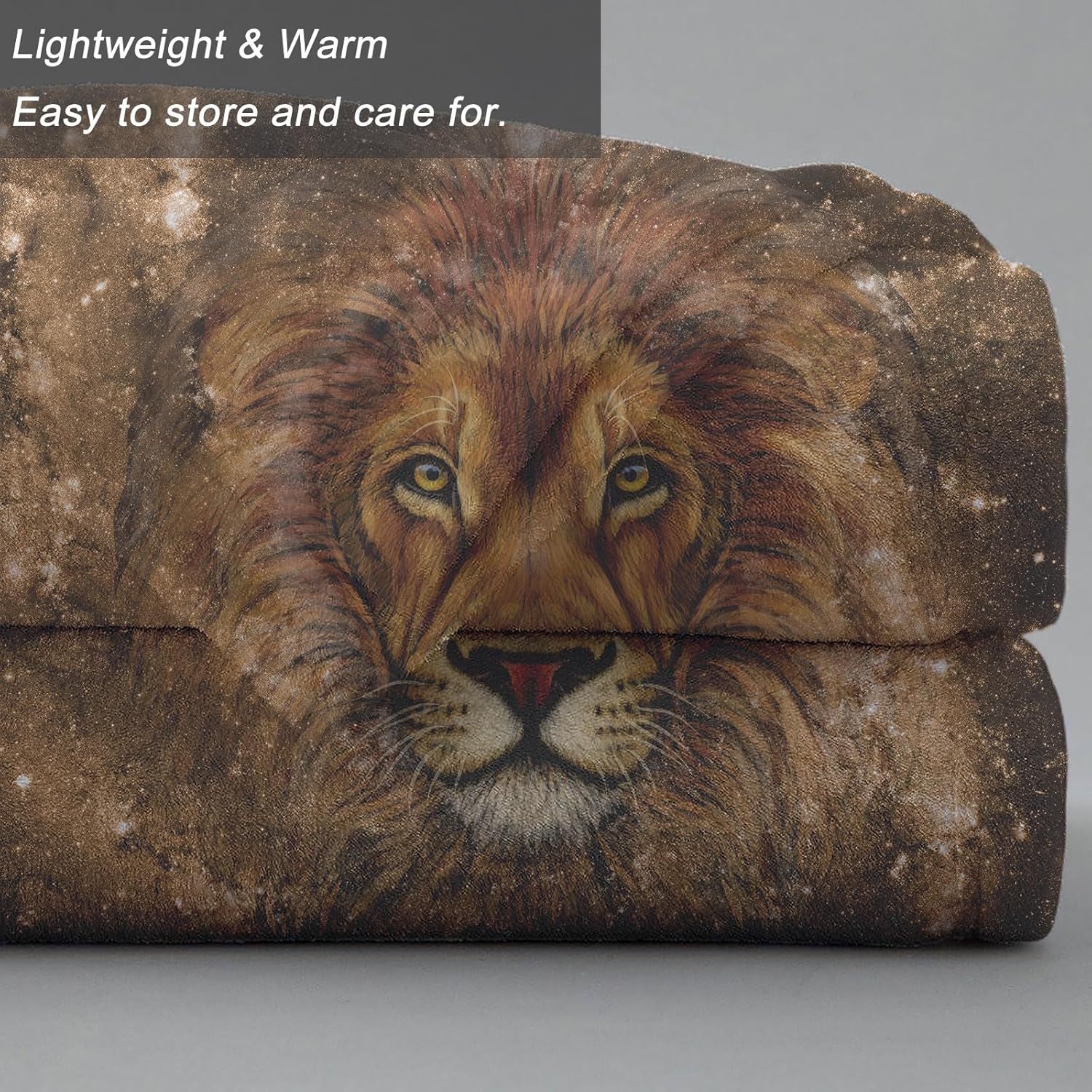 Ultra Soft Fleece Blanket- Lightweight & Warm Throw Blanket for Couch, Cozy Plush Sherpa Blanket for Adults Kids, Durable & Easy Care (Lion, 50x60 in) - Image 6