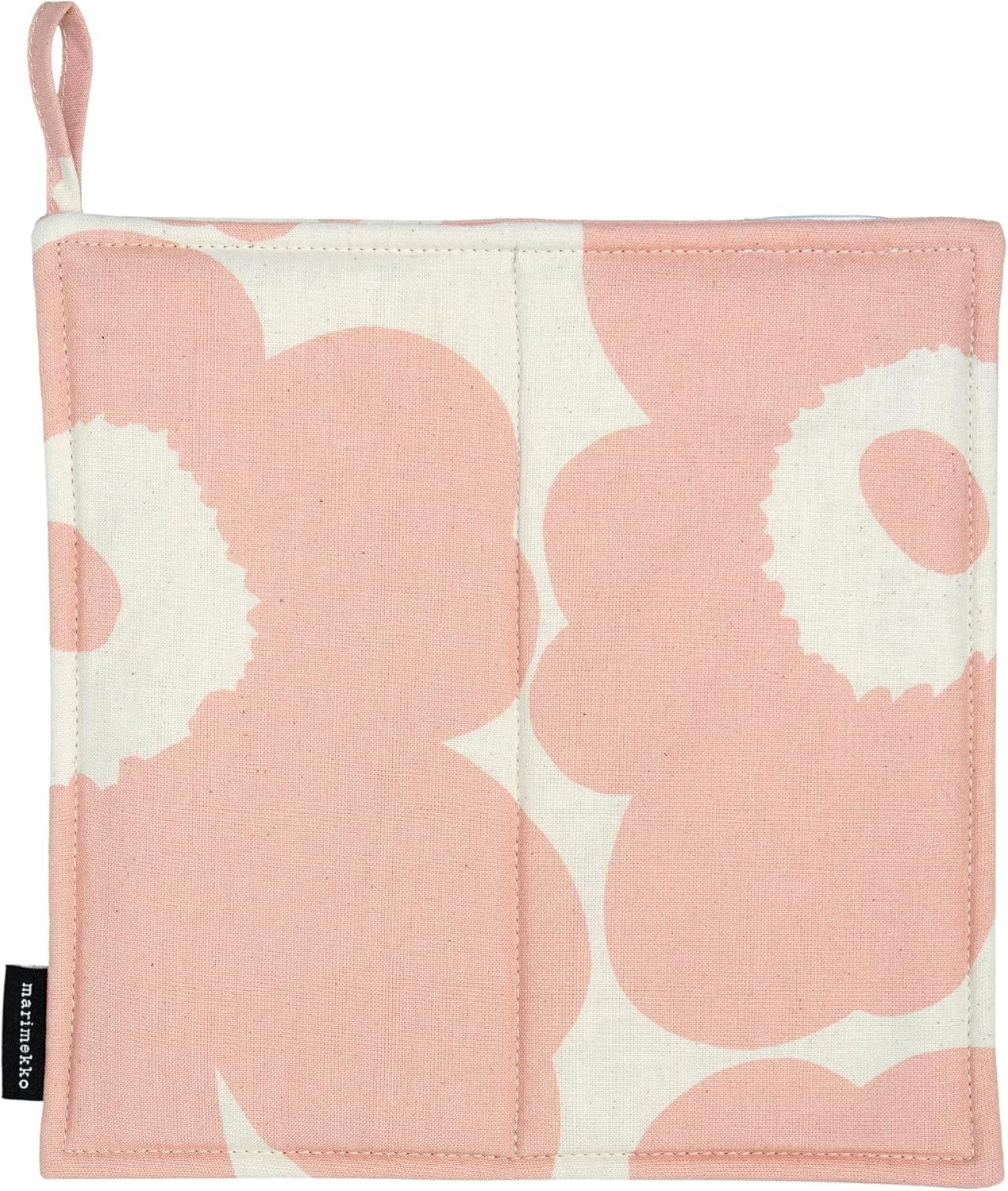 MARIMEKKO Pieni Unikko Pot Holder with Hanging Loop – Refine Your Kitchen Décor with Our Floral Pot Holders — Pink Pot Holders for Kitchen & Oven (8"