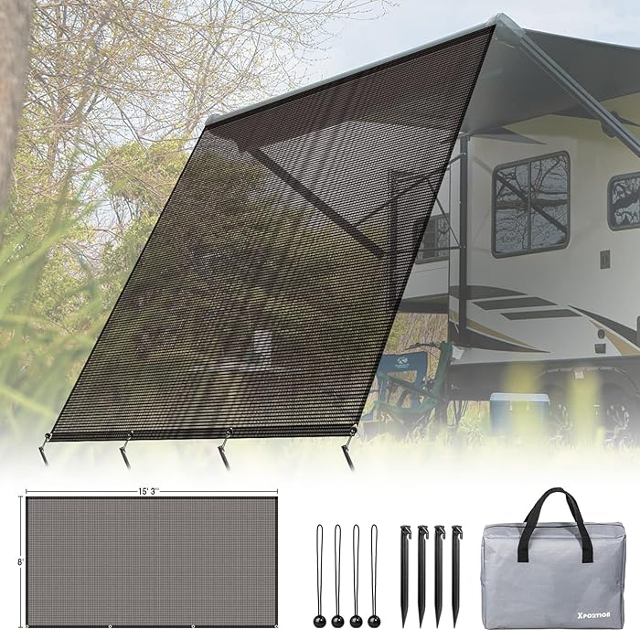 Buy XPORTION RV Awning Sun Shade Screen, 8'×15'3'' Camper Trailer