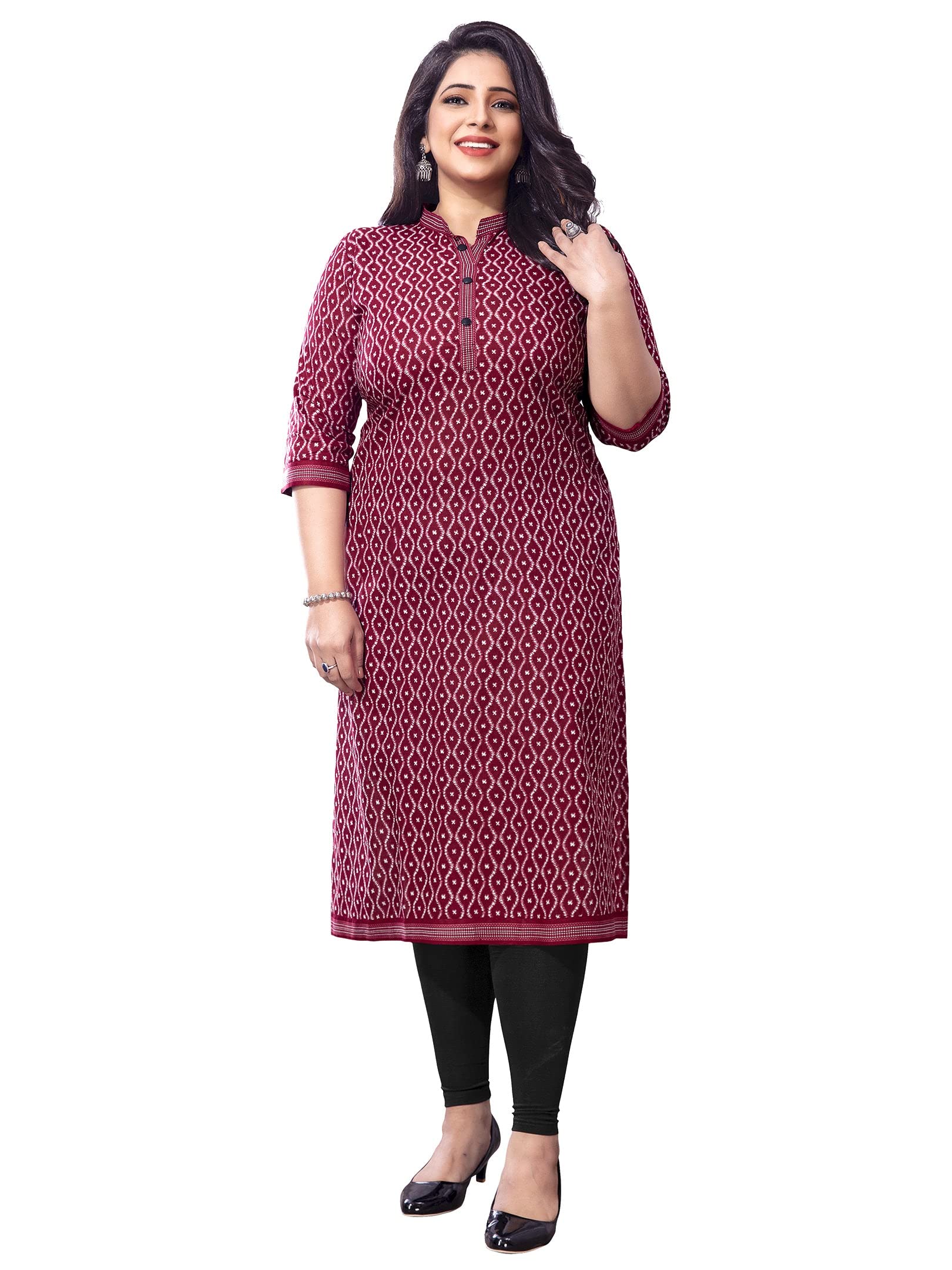 Jevi Prints Women's Cotton Printed Plus Size Jaipuri Kurti