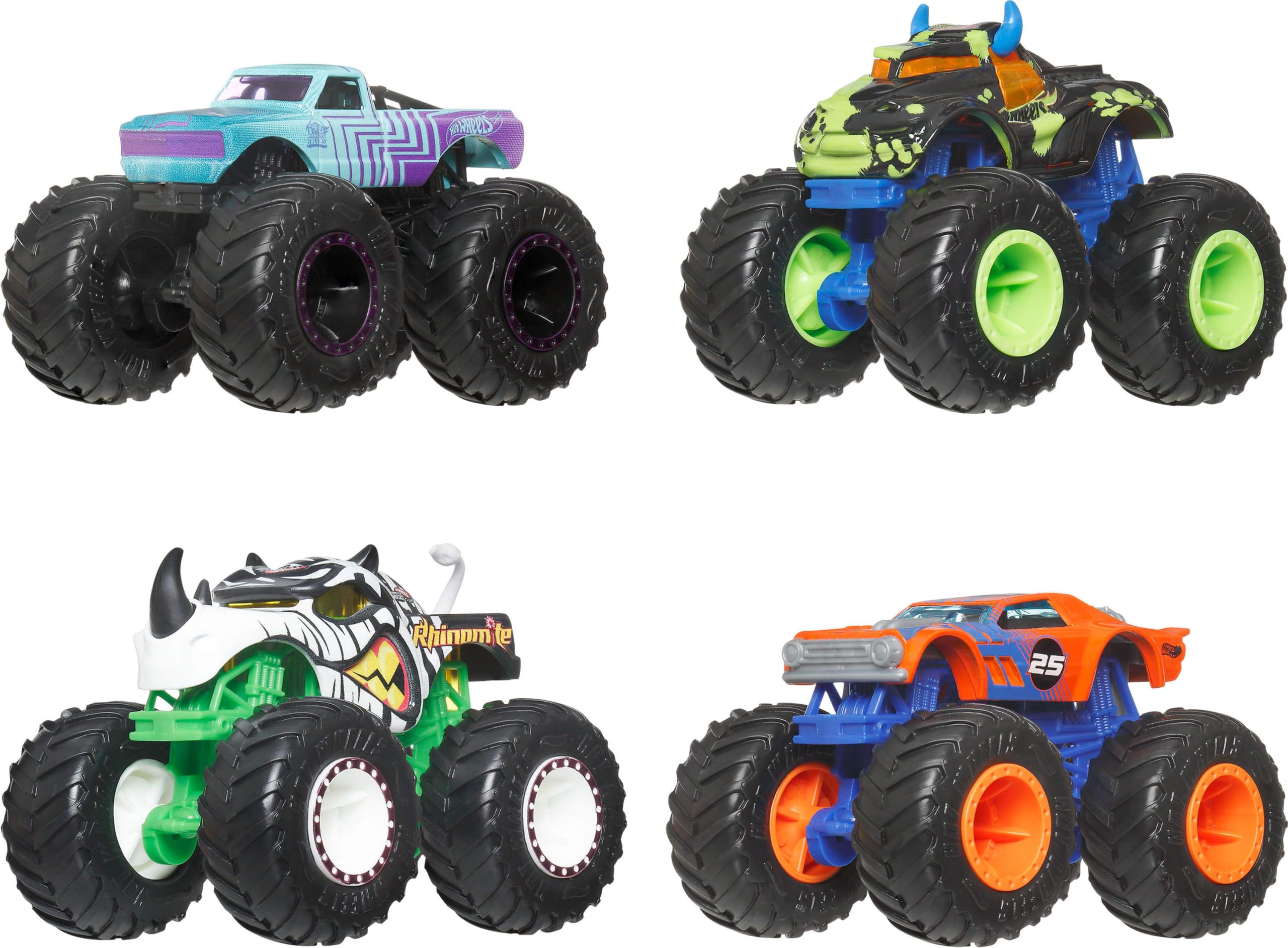 Hot Wheels Monster Trucks Half Hazards Multipack of 4