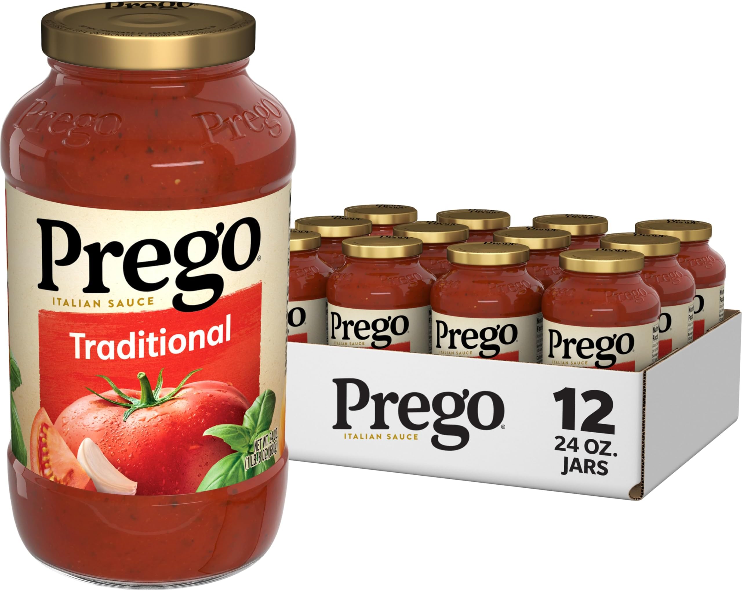 PregoTraditional Pasta Sauce, 24 Oz Jar (Case of 12)
