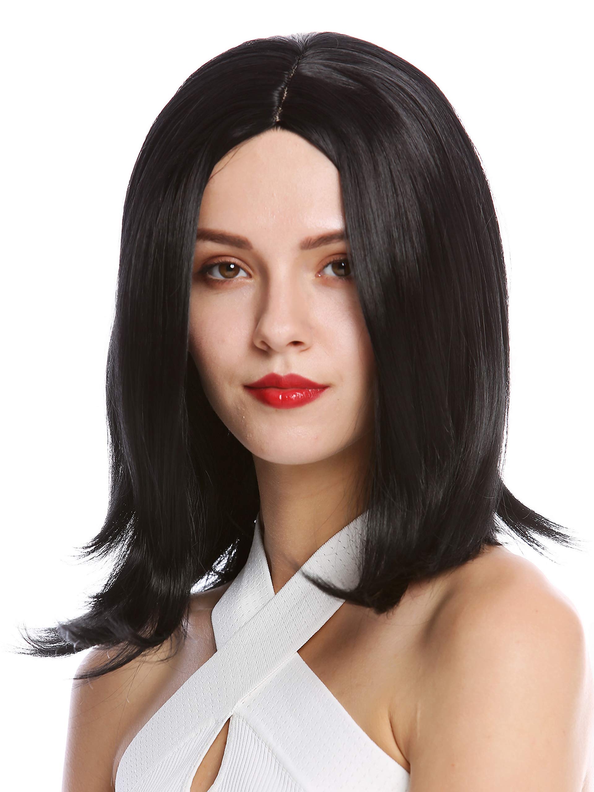 WIG ME UP - YZF-4358-1 Lady Quality Wig short shoulder length Bob Longbob straight slightly off-center (middle) parting black - Image 3