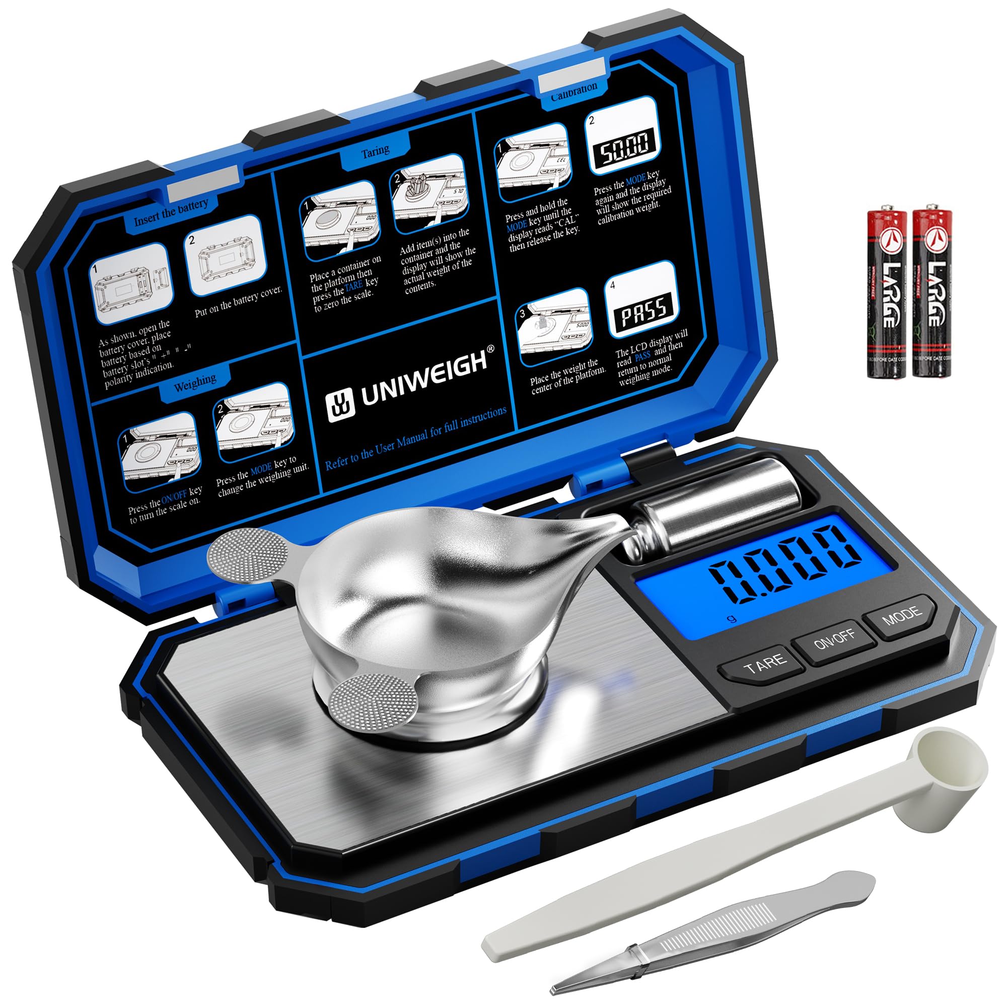 UNIWEIGH Milligram Scale Precision 0.001g/50g