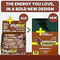 Vista 5 de Greens+ Plusbar Energy Chocolate Barra energética sin gluten Verduras orgánicas Chocolate negro orgánico Sin OMG 12 barras