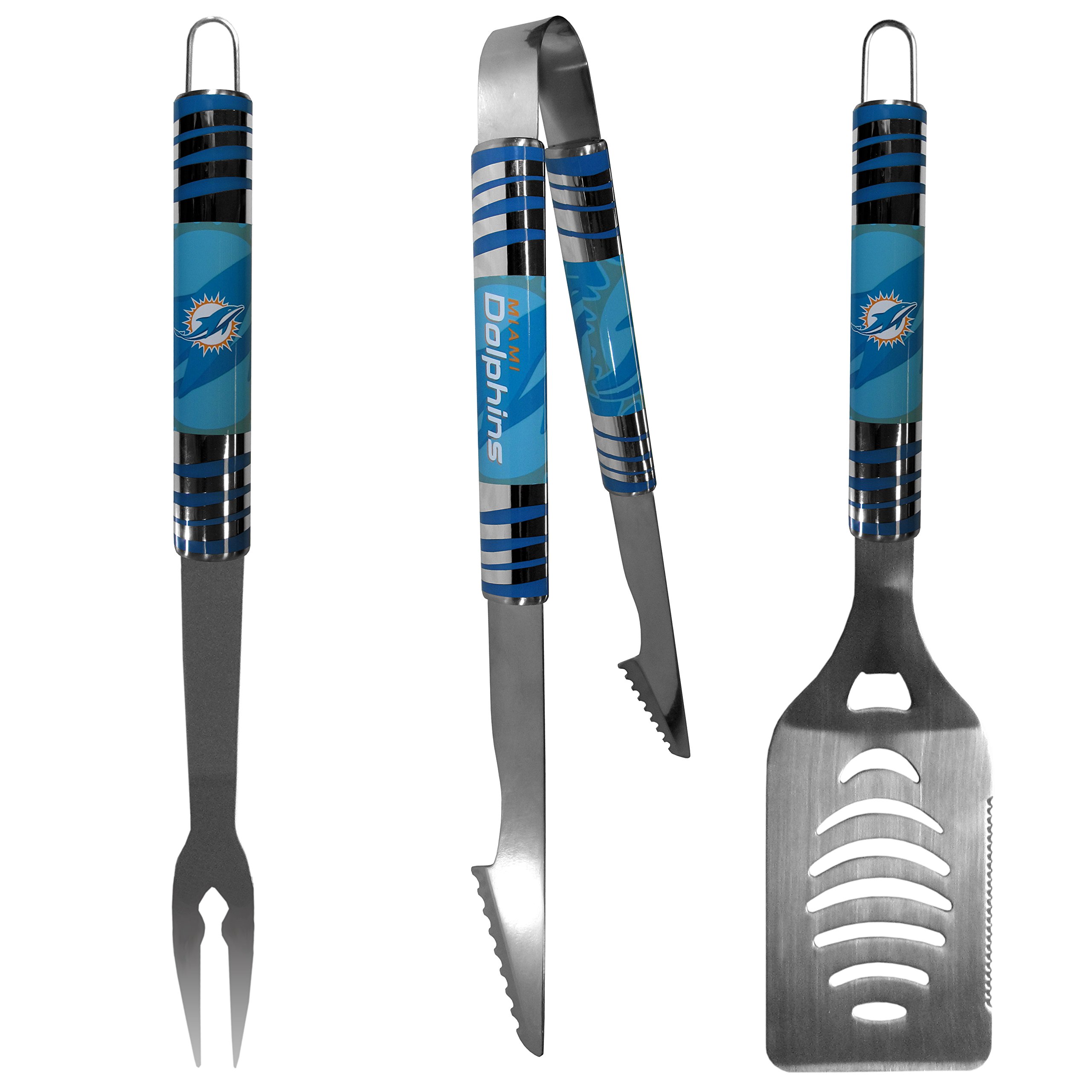 NFL Siskiyou Sports Fan Shop Miami Dolphins Tailgater BBQ Set 3 piece Team Color