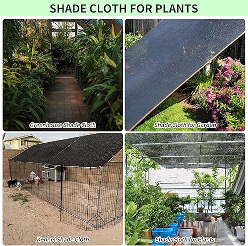 Miniatura 5 de RICHIE 40 % de 20 x 20 pies de tela negra para jardín, lona de malla duradera con ojales para protección solar, toldo de tela, sombreado