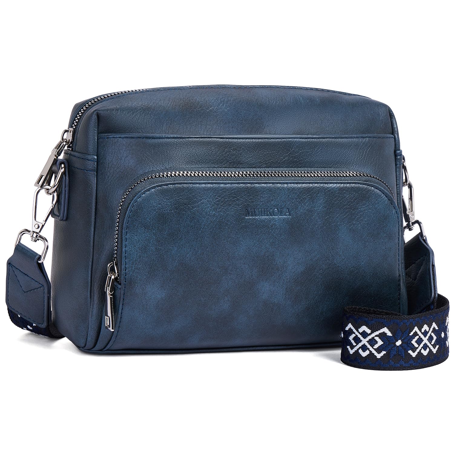 MUIIKOLA Crossbody tas voor vrouwen, veganistisch leer, RFID-blokkerende kaartsleuf borsttas met verstelbare afneembare brede riem, Abrikoos, Minimaal