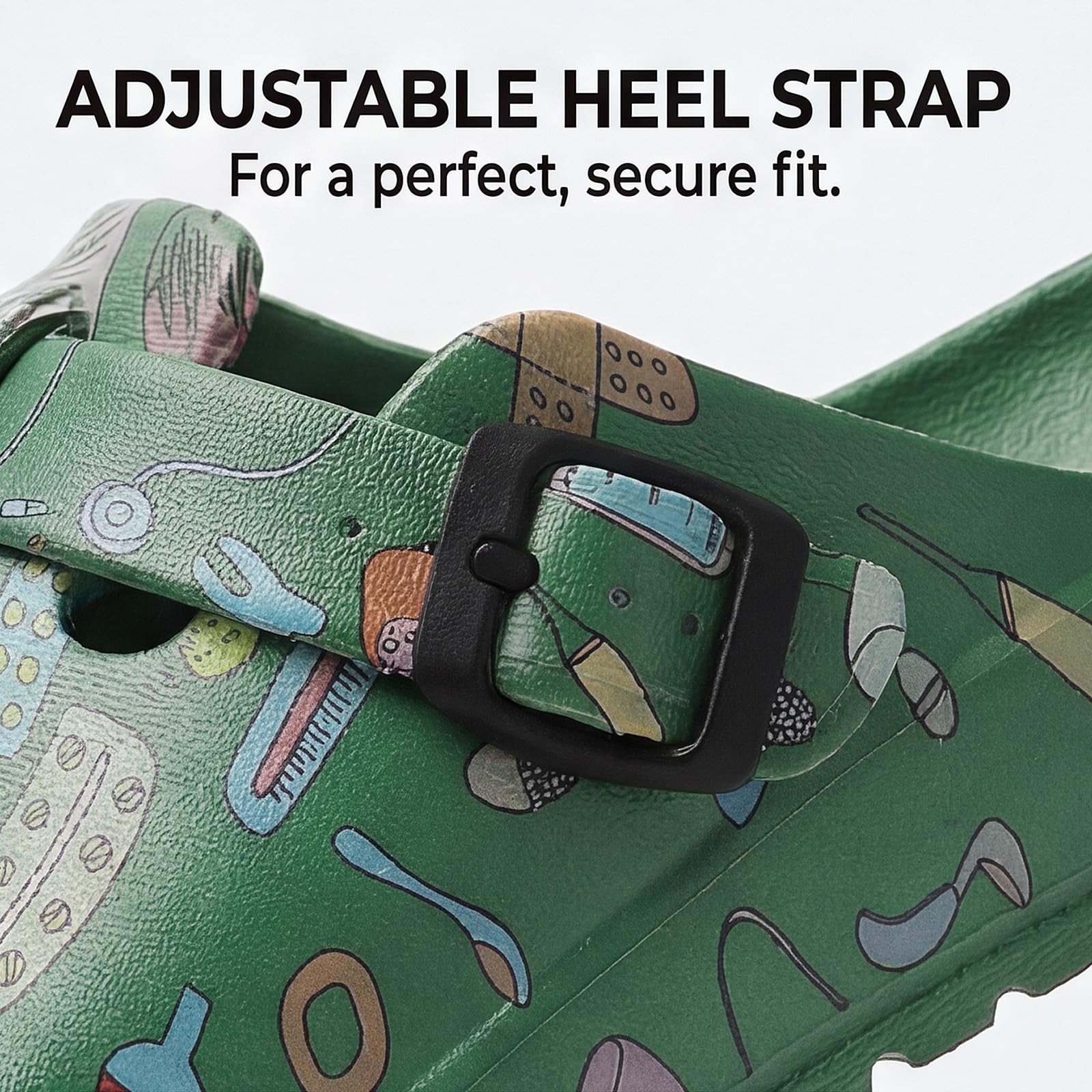 Zuecos de Enfermera con Estampado para Mujer, Zapatos Sanitarios Antideslizantes, Impermeables, Ligeros y Cómodos, Sin Cordones, Ideales para Largos Turnos de Trabajo