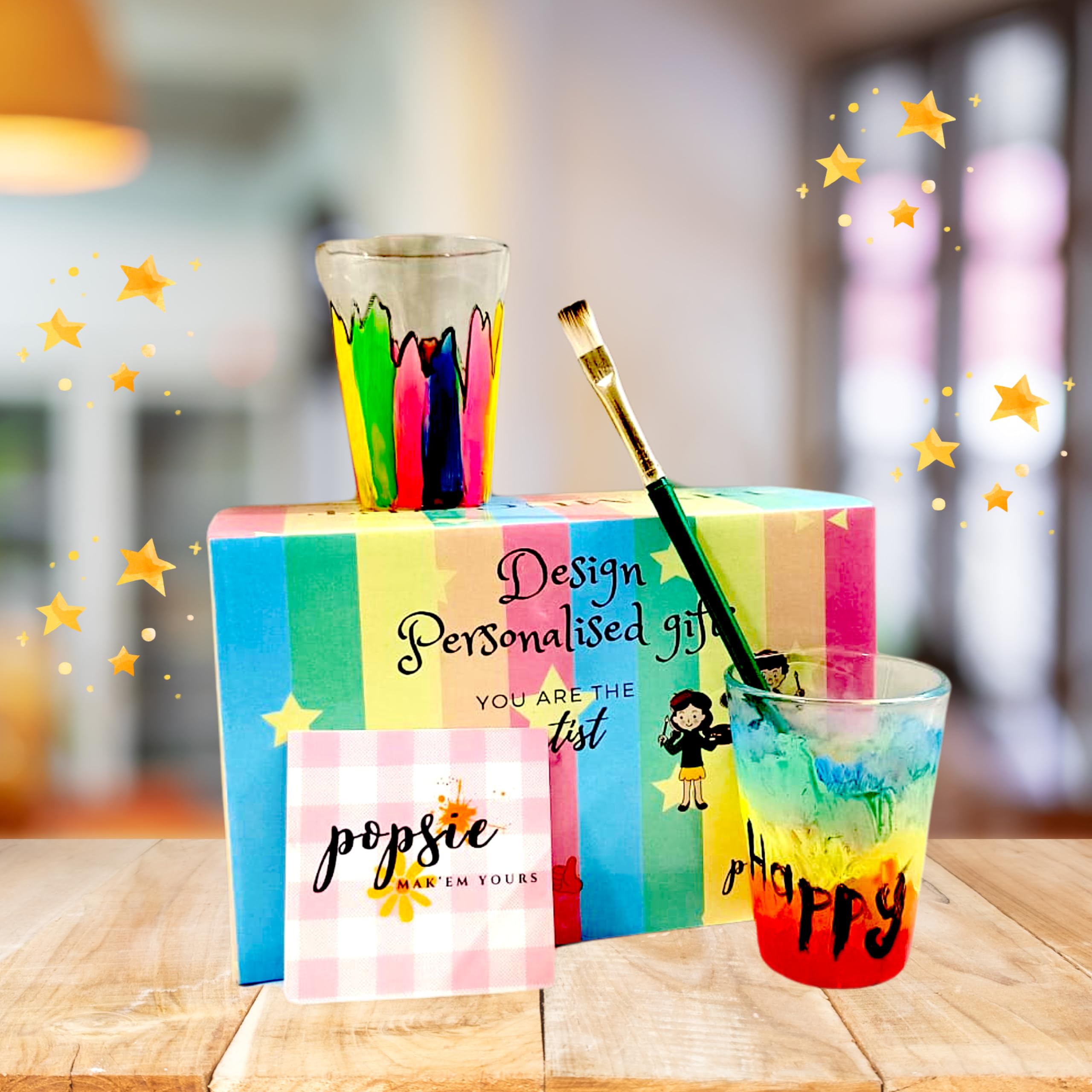 PopsieDIY Glass Painting Kit | Art and Craft DIY Kit for Kids and Adults | Non Toxic Birthday Return Gift 6+ Years | Paint Your Own Kit (2) (B0CRWDKTNK) Amazon Price History, Amazon Price Tracker