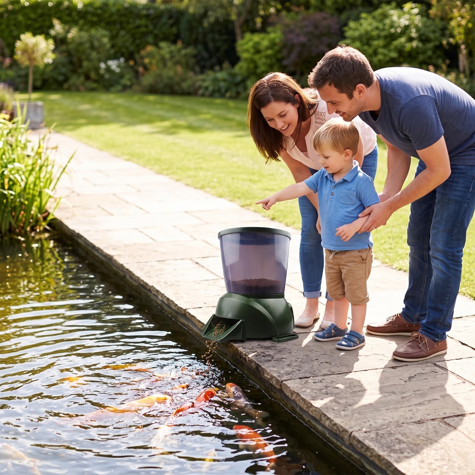 Nourrisseur Automatique Poissons Programmé Distributeur Pratique pour Étang