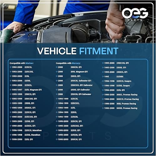 Miniatura 4 de OEG Parts - Nuevo arrancador compatible con motores fueraborda Mercury Marine 1993-2000 115 200 225 250 HP 50818445, 50-818445-2, 50-818445-3,