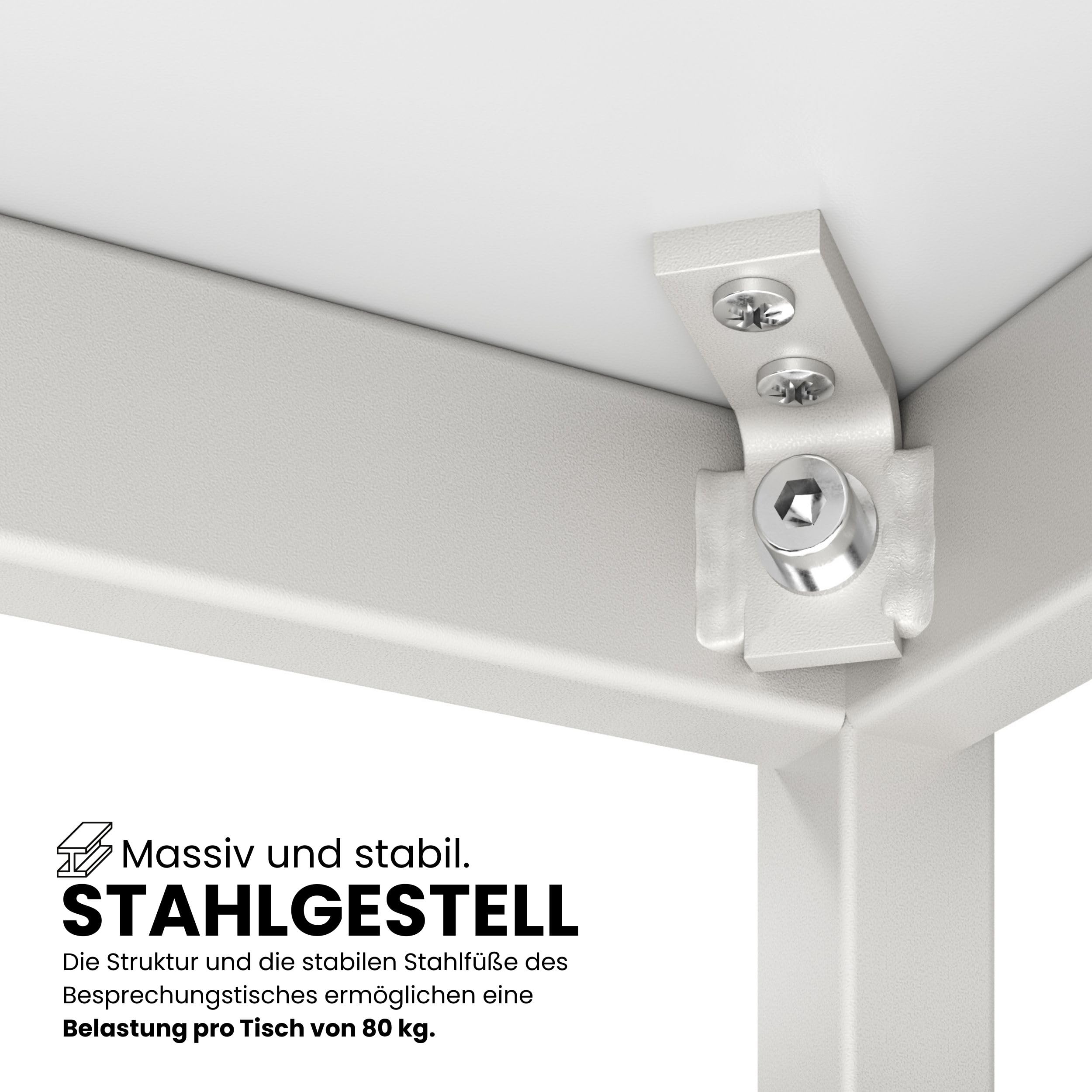 bümö Tisch, Multifunktionstisch 160 x 80 cm in grau - Besprechungstisch, Konferenztisch, Meetingtisch, Mehrzwecktisch, Pausentisch, Besprechungsraum, Meetingraum, Pausenraum